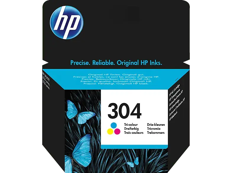 HP 304, cyan/magenta/gelb (N9K05AE#UUS); Tintenpatrone
