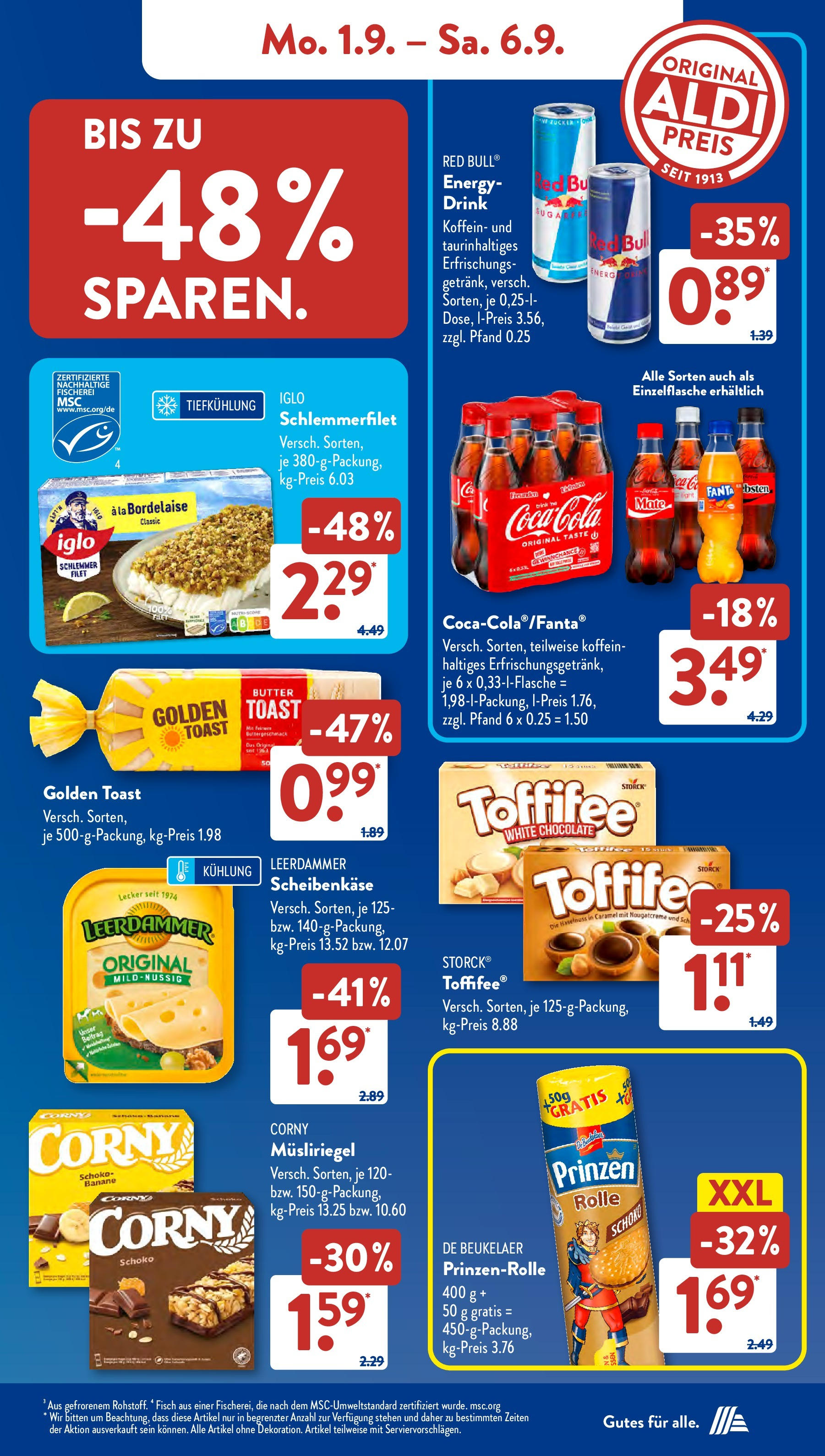 Aldi Süd Prospekt (ab 01.08.2025) zum Blättern | Seite: 7 | Produkte: Energy, Butter, Toast, Iglo Aldi Süd Prospekt (ab 01.08.2025) zum Blättern | Seite: 7 | Produkte: Energy, Butter, Toast, Iglo