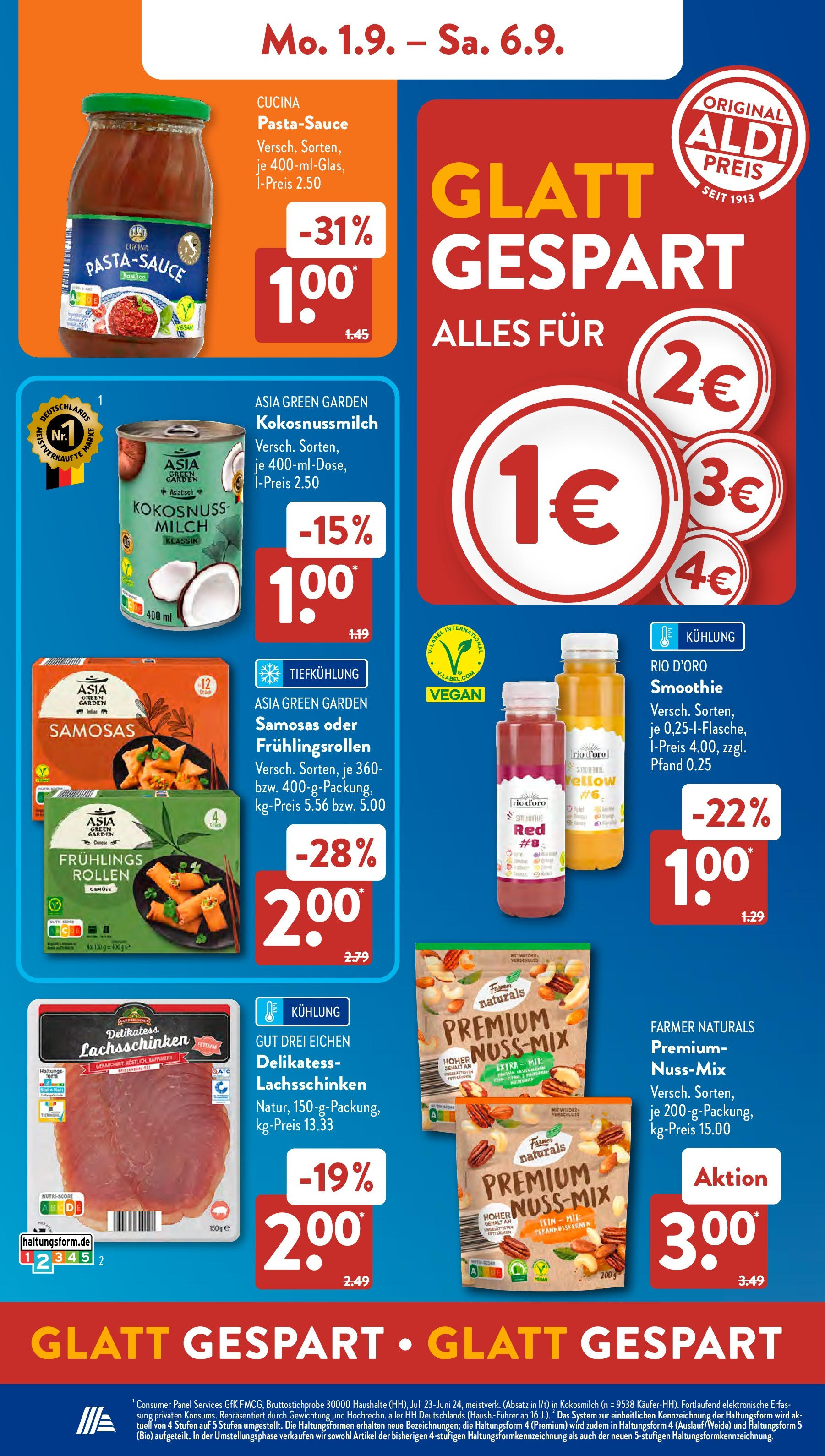 Aldi Süd Prospekt (ab 01.08.2025) zum Blättern | Seite: 8 | Produkte: Milch, Gemüse Aldi Süd Prospekt (ab 01.08.2025) zum Blättern | Seite: 8 | Produkte: Milch, Gemüse