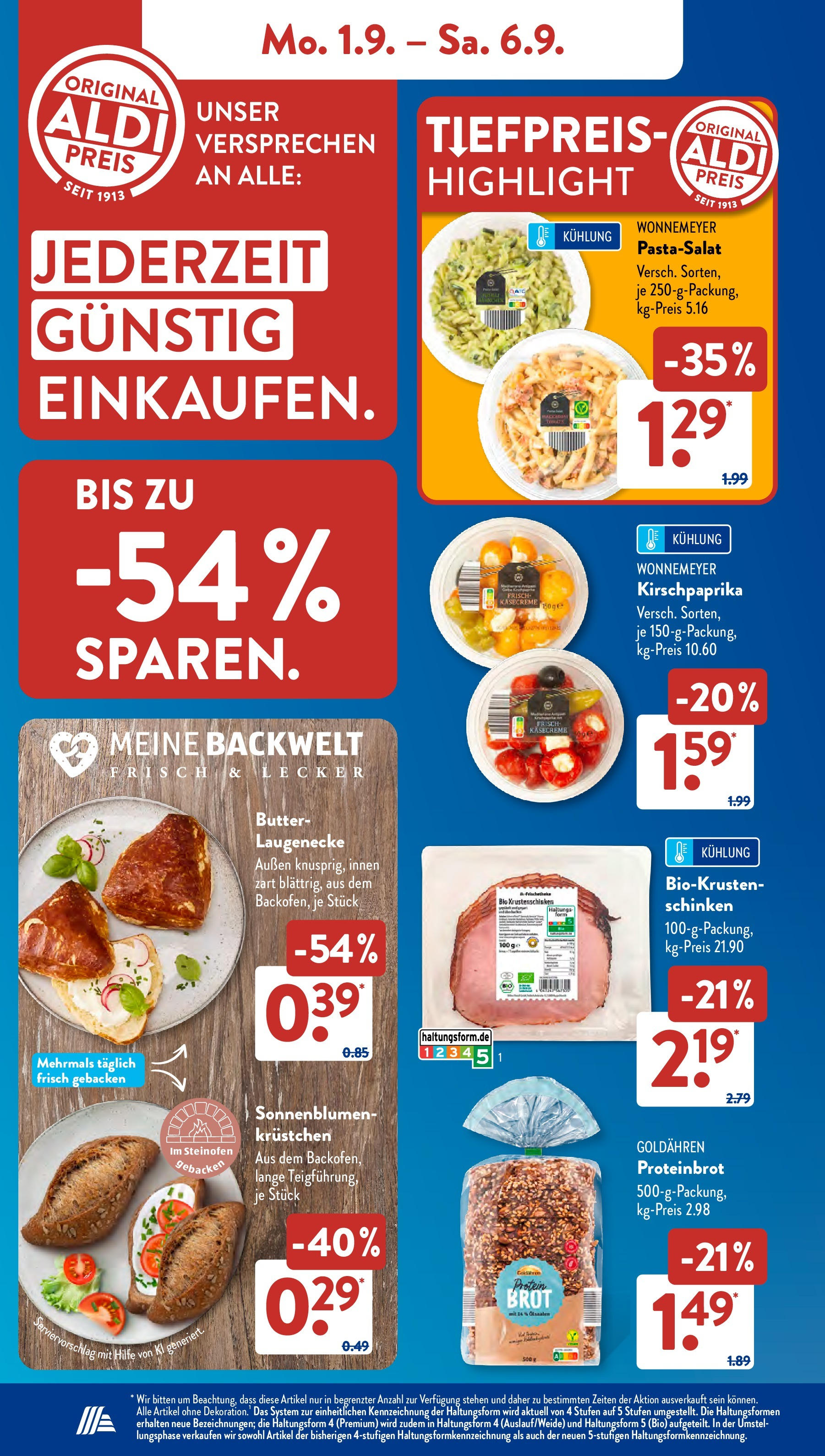 Aldi Süd Prospekt (ab 01.08.2025) zum Blättern | Seite: 10 | Produkte: Butter, Brot, Schinken Aldi Süd Prospekt (ab 01.08.2025) zum Blättern | Seite: 10 | Produkte: Butter, Brot, Schinken