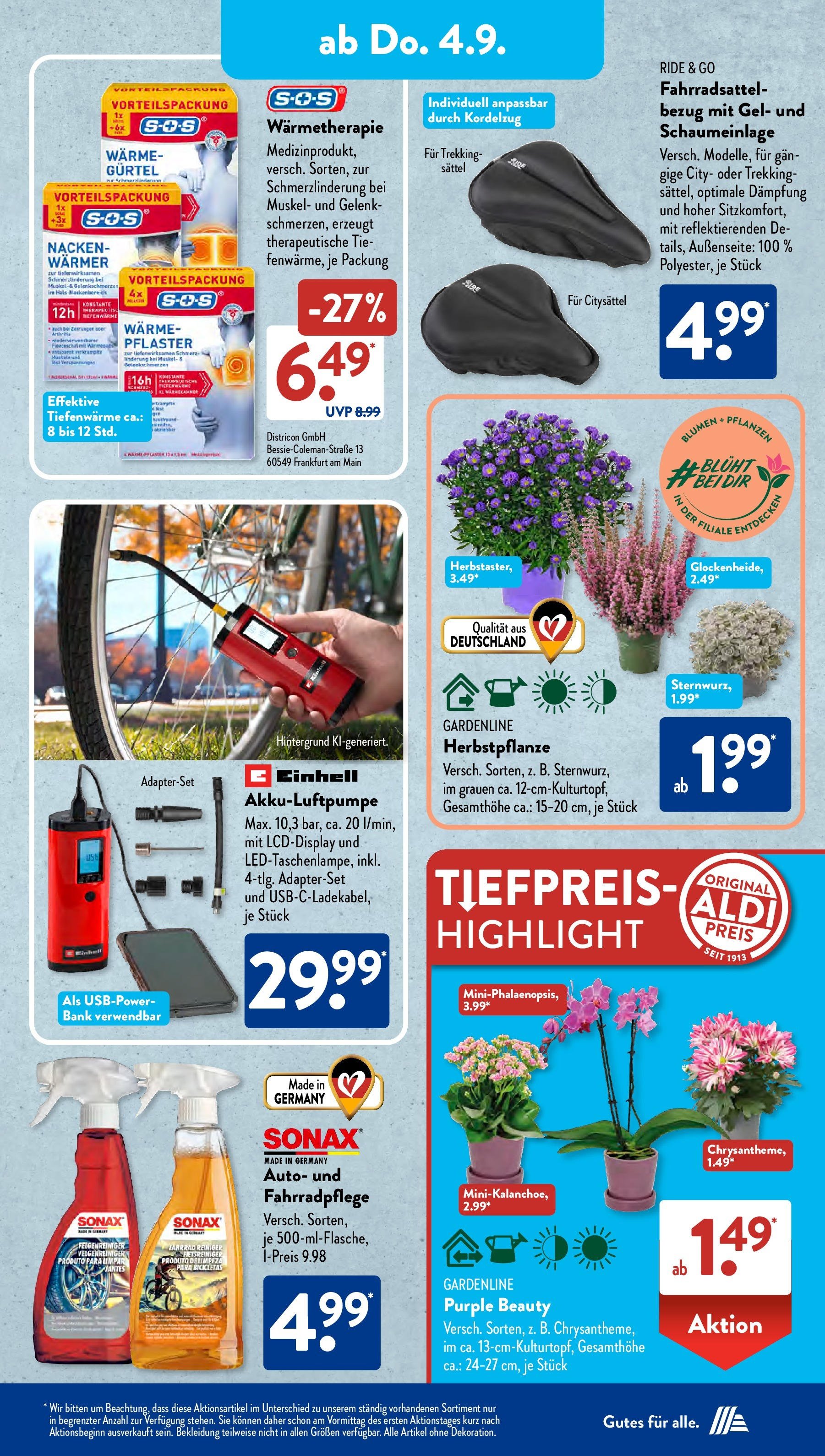 Aldi Süd Prospekt (ab 01.08.2025) zum Blättern | Seite: 20 | Produkte: Blumen, Tür, Bekleidung, Gürtel Aldi Süd Prospekt (ab 01.08.2025) zum Blättern | Seite: 20 | Produkte: Blumen, Tür, Bekleidung, Gürtel