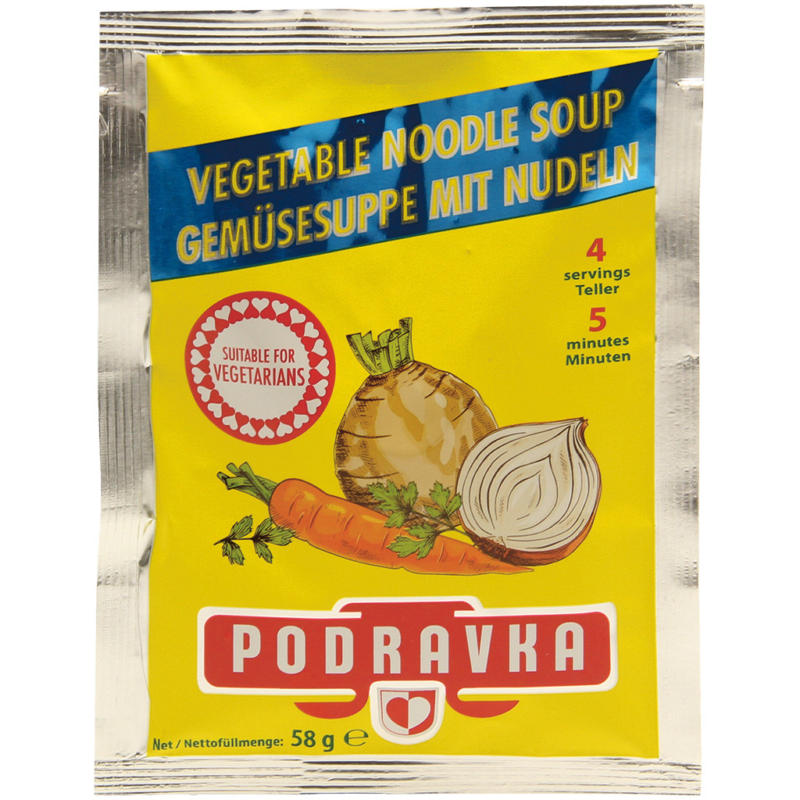 Gemüsesuppe mit Nudeln. Trockenerzeugnis.