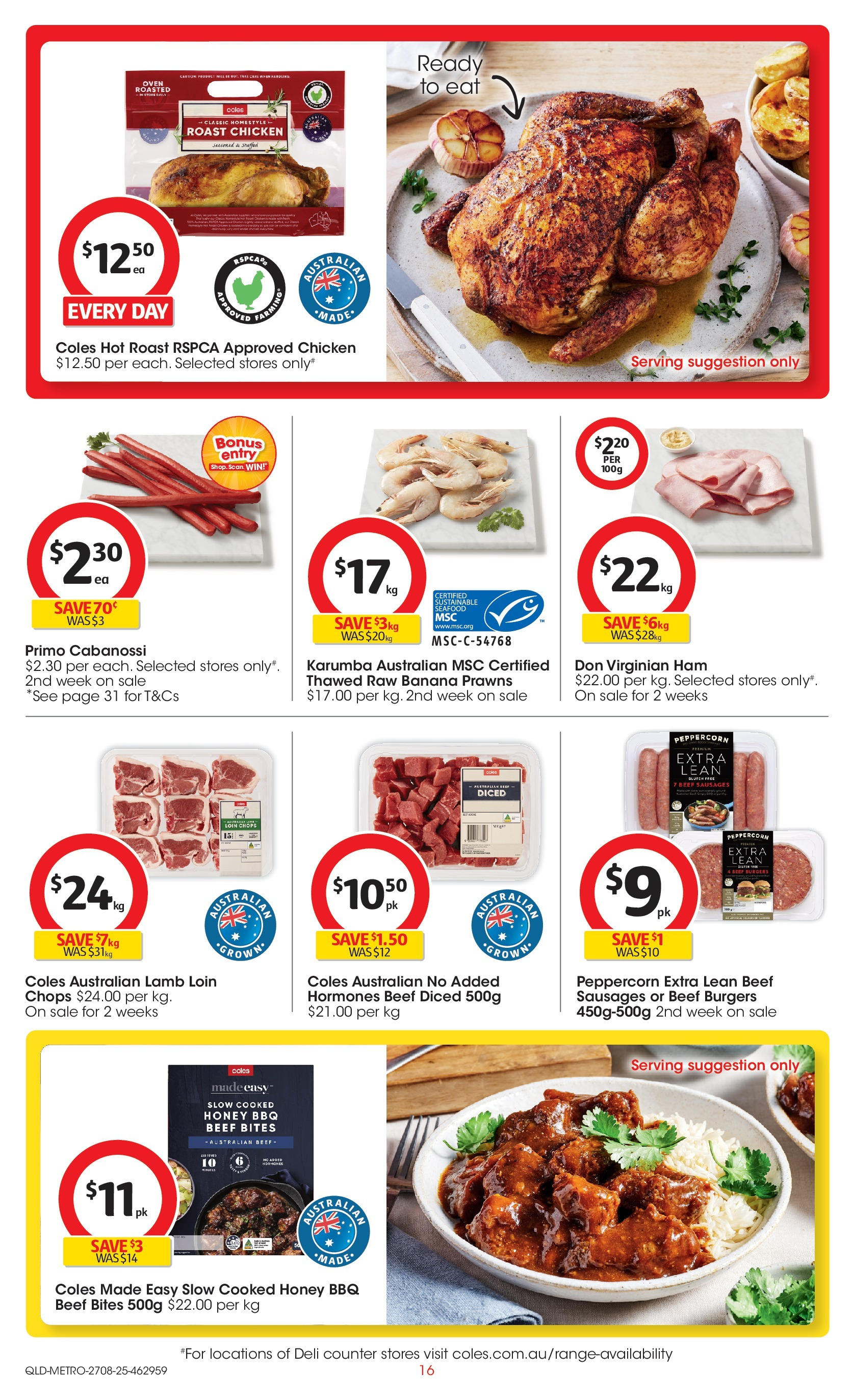 ﻿﻿Coles catalogue valid from 27/08/2025 > Online Australia | Page: 16 | Products: Chicken, Lamb, Seafood, Oven