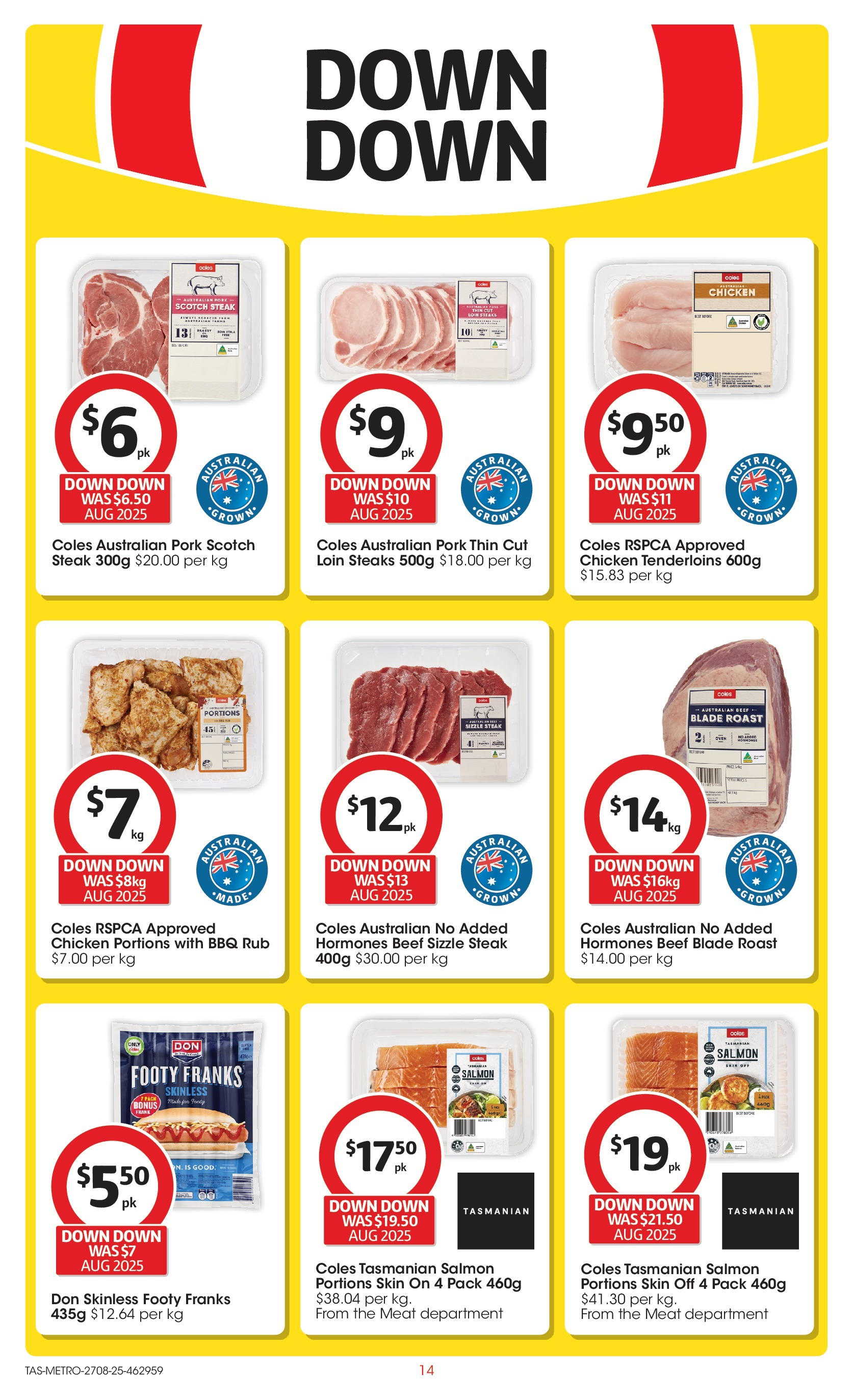 ﻿﻿Coles catalogue valid from 27/08/2025 > Online Australia | Page: 14 | Products: Chicken, Pork, Beef, Tools