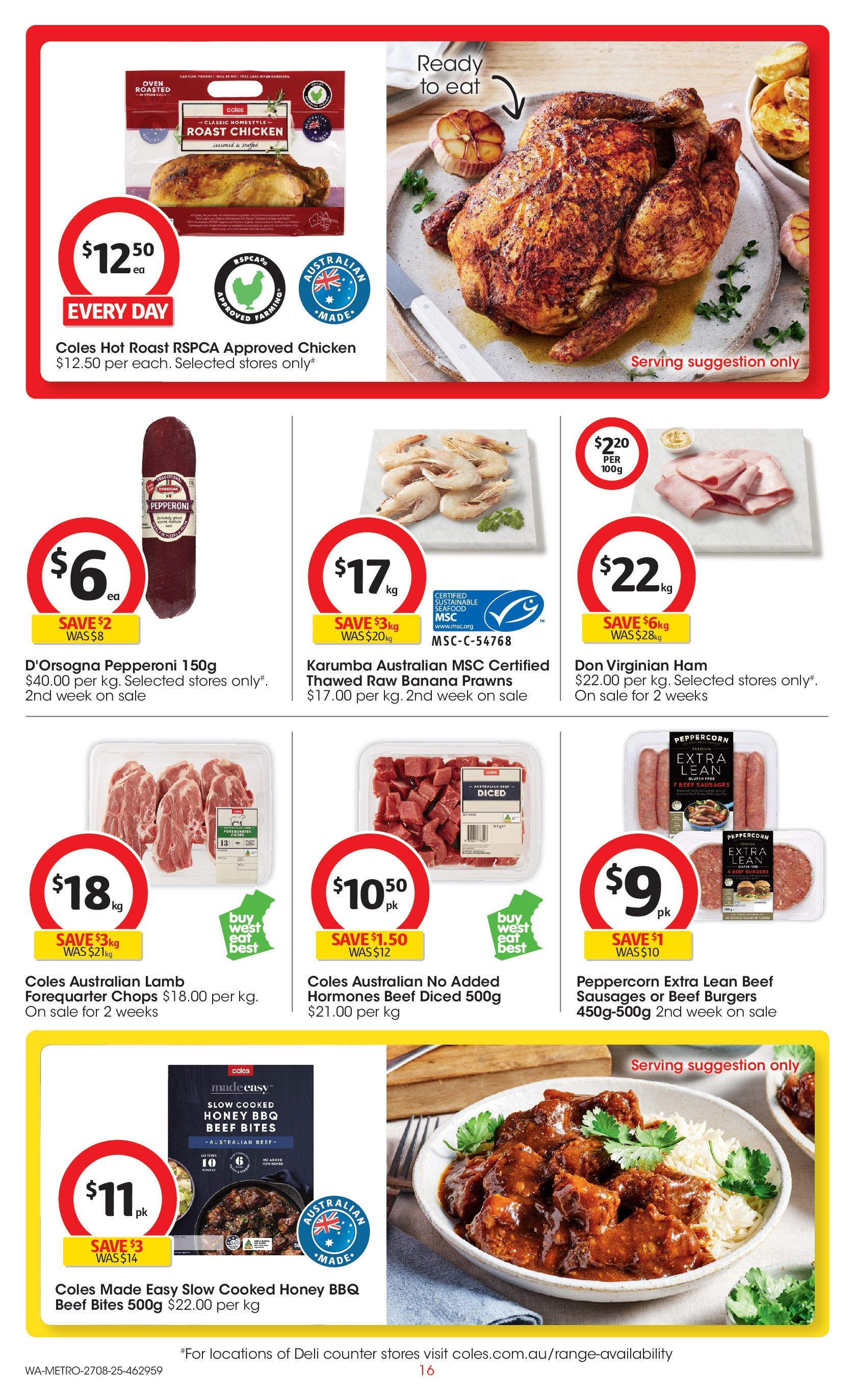 ﻿﻿Coles catalogue valid from 27/08/2025 > Online Australia | Page: 16 | Products: Chicken, Prawns, Seafood, Oven