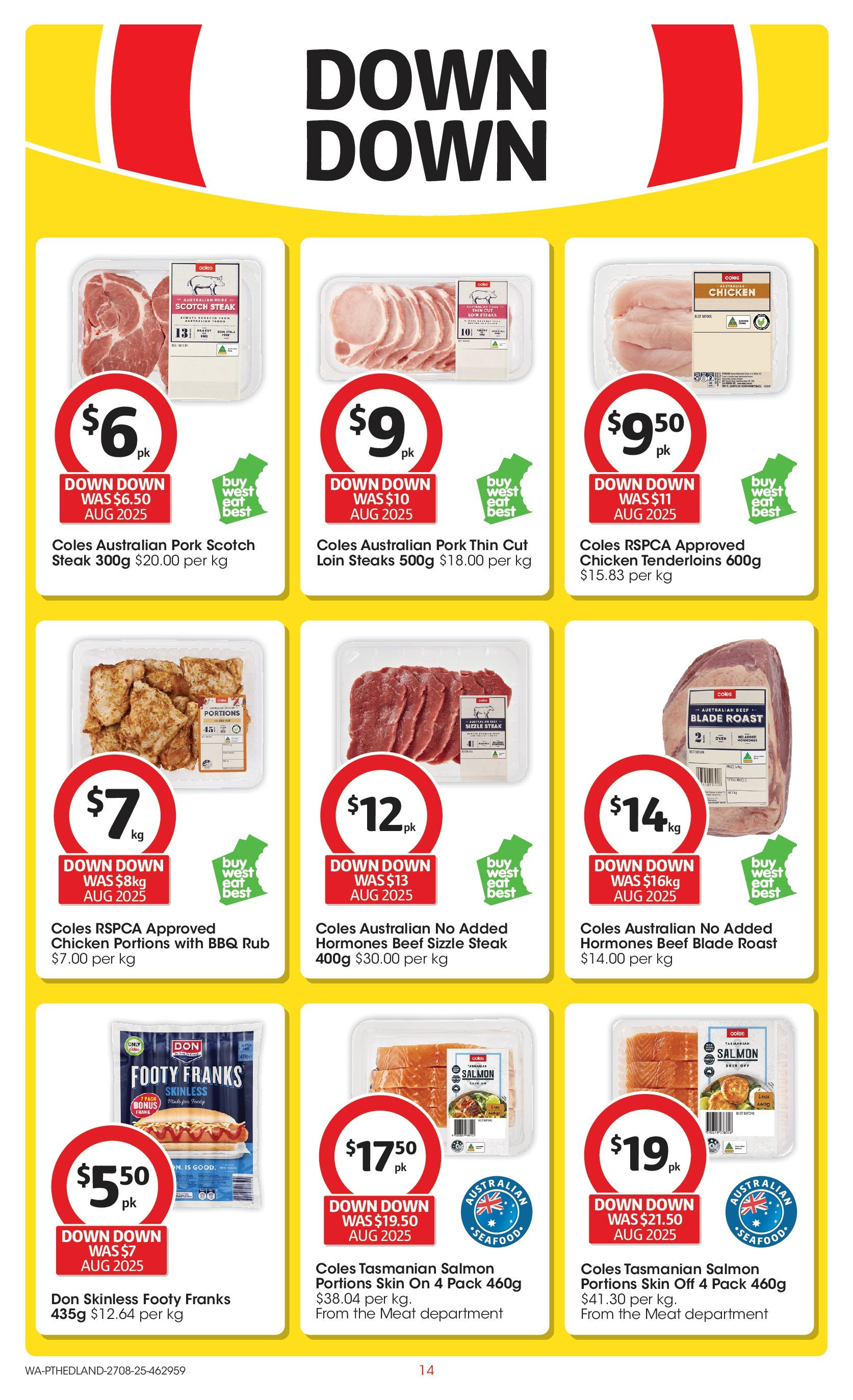 ﻿﻿Coles catalogue valid from 27/08/2025 > Online Australia | Page: 14 | Products: Beef, Meat, Steak, Salmon