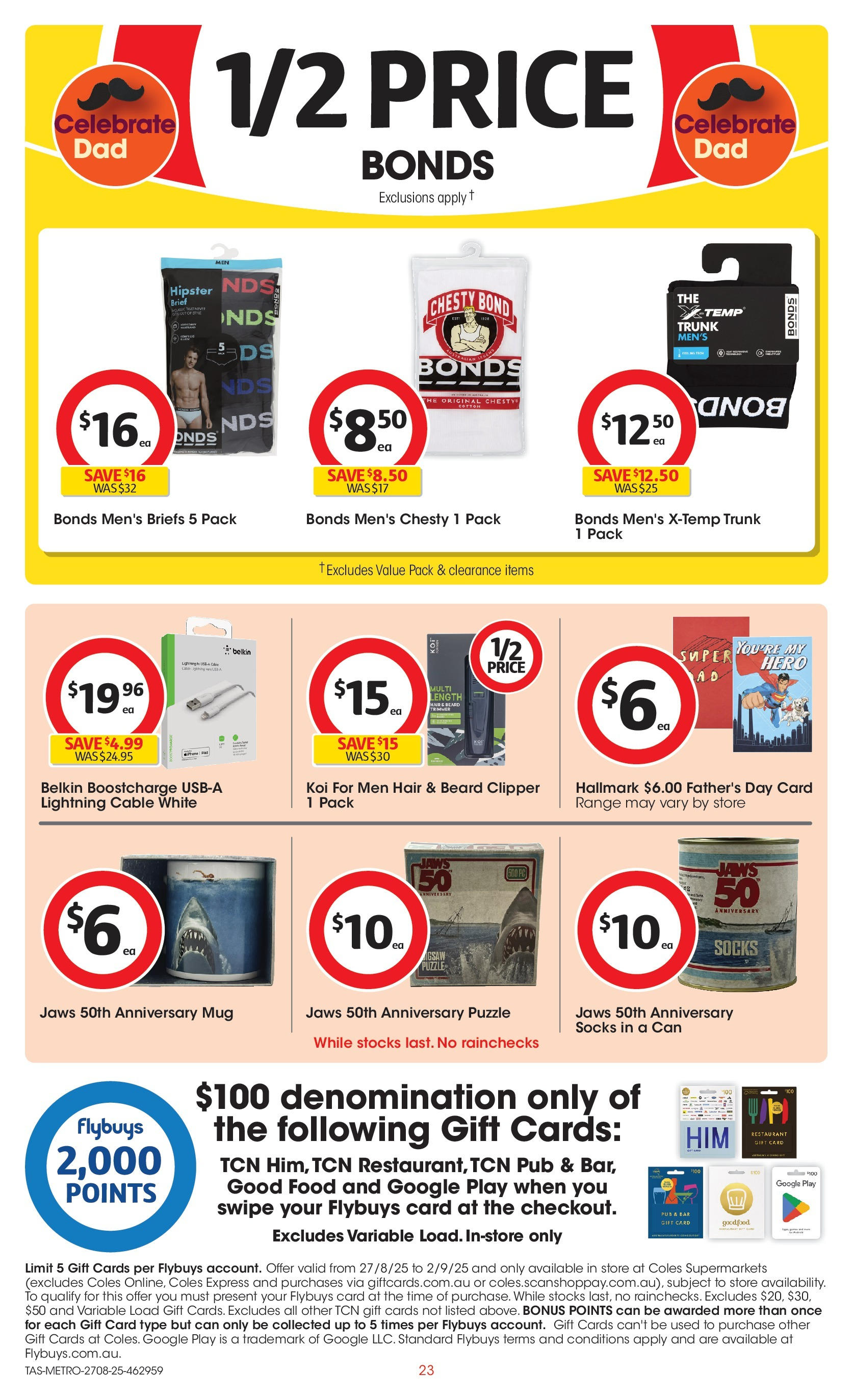 ﻿﻿Coles catalogue valid from 27/08/2025 > Online Australia | Page: 23 | Products: Socks, Briefs, Pc, Cable