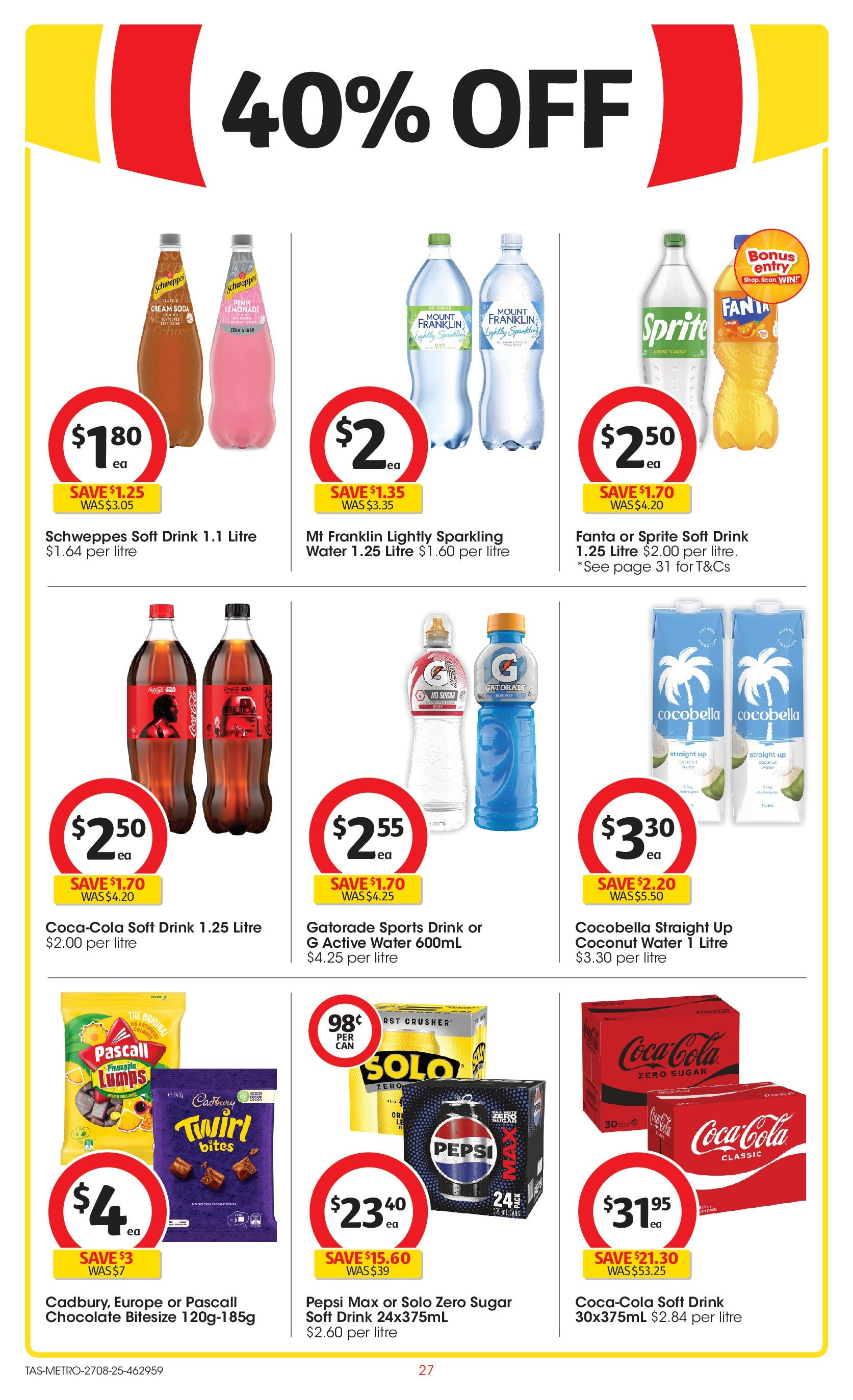﻿﻿Coles catalogue valid from 27/08/2025 > Online Australia | Page: 27 | Products: Pineapple, Pepsi, Cream, Pepsi Max