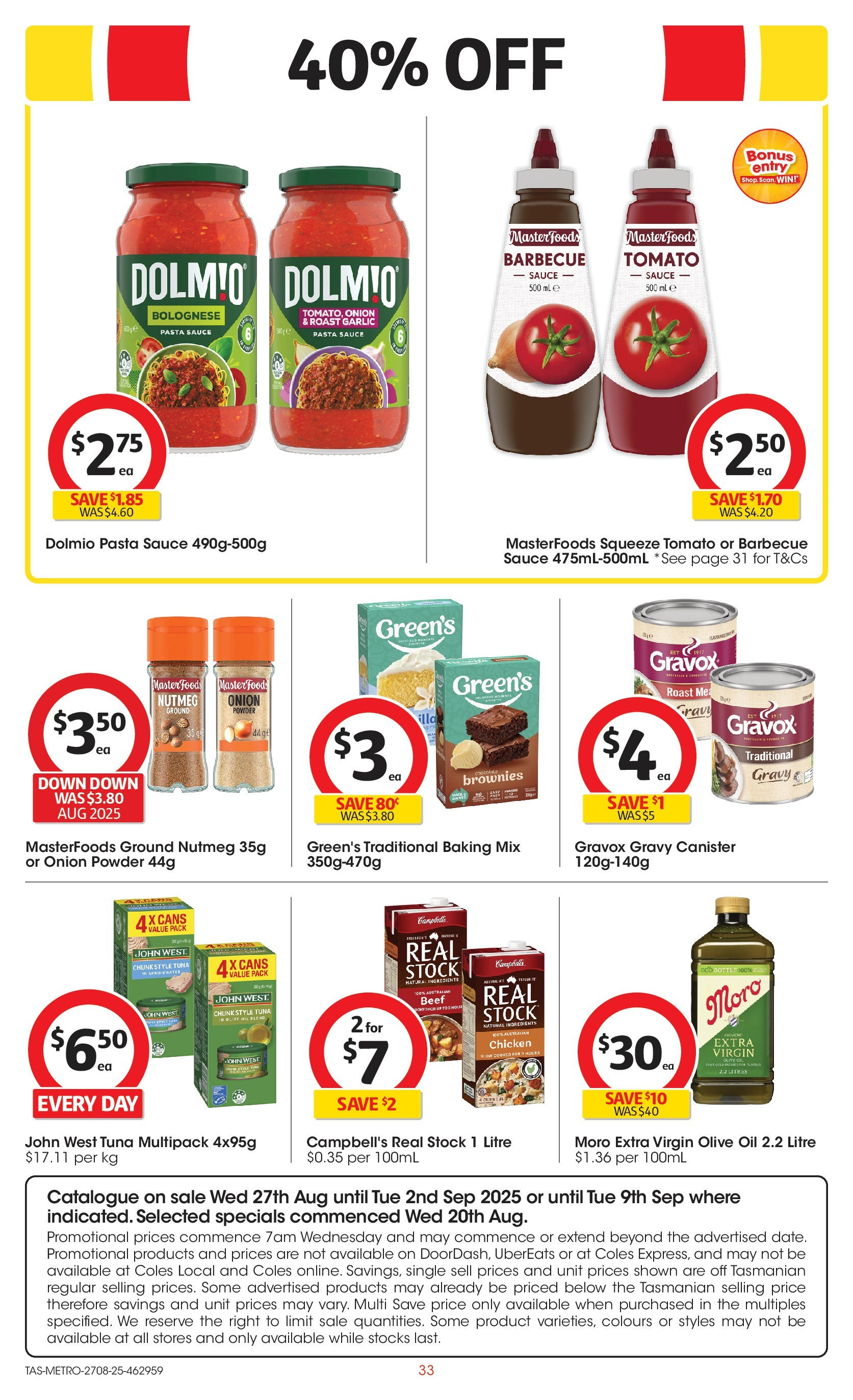 ﻿﻿Coles catalogue valid from 27/08/2025 > Online Australia | Page: 33 | Products: Chicken, Beef, Pasta, Olive oil