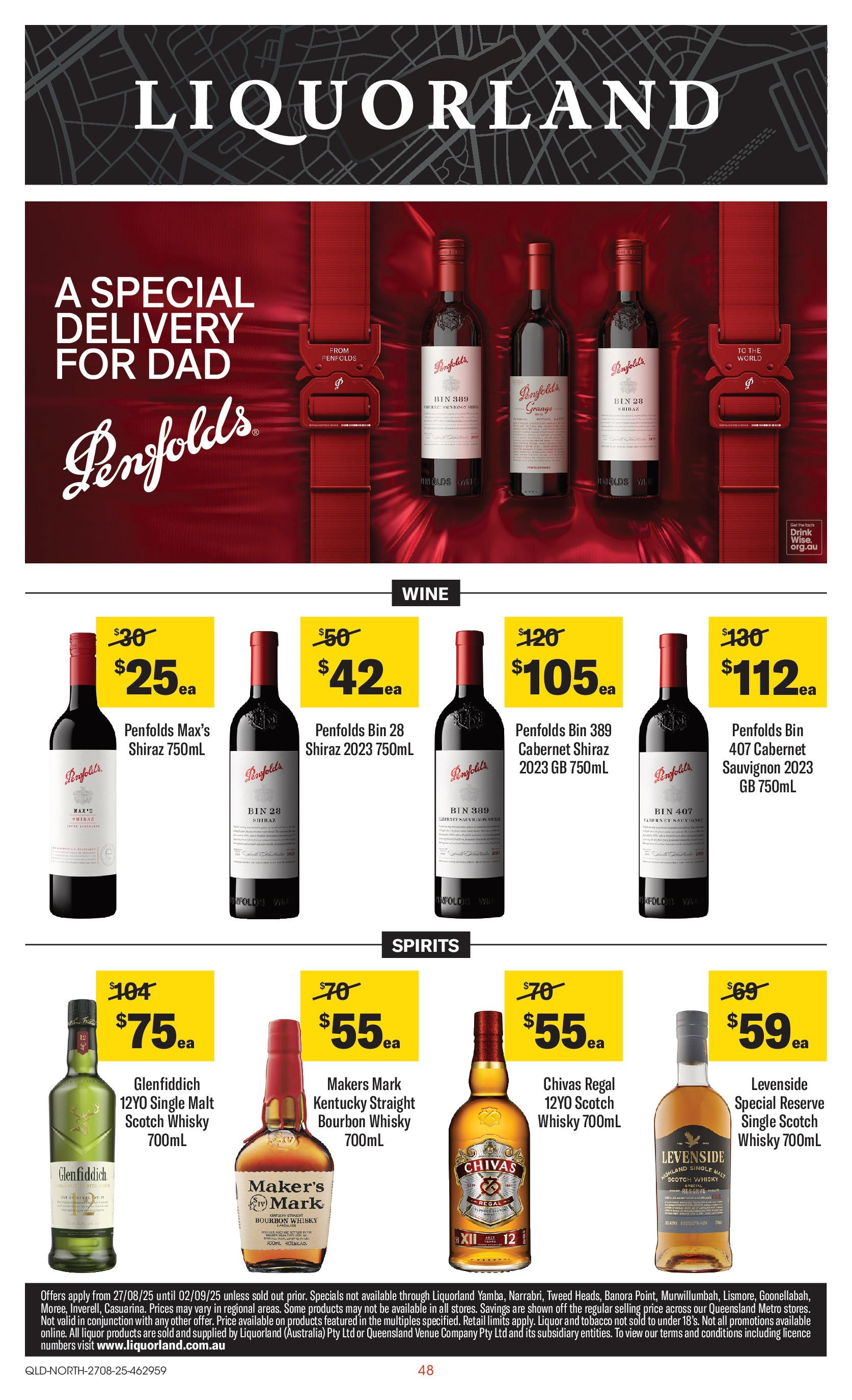 Coles catalogue from 27/08/2025 > Big discounts | Page: 48 | Products: Wine, Bourbon, Scotch Coles catalogue valid from 27/08/2025 > Online Australia | Page: 48 | Products: Wine, Bourbon, Scotch