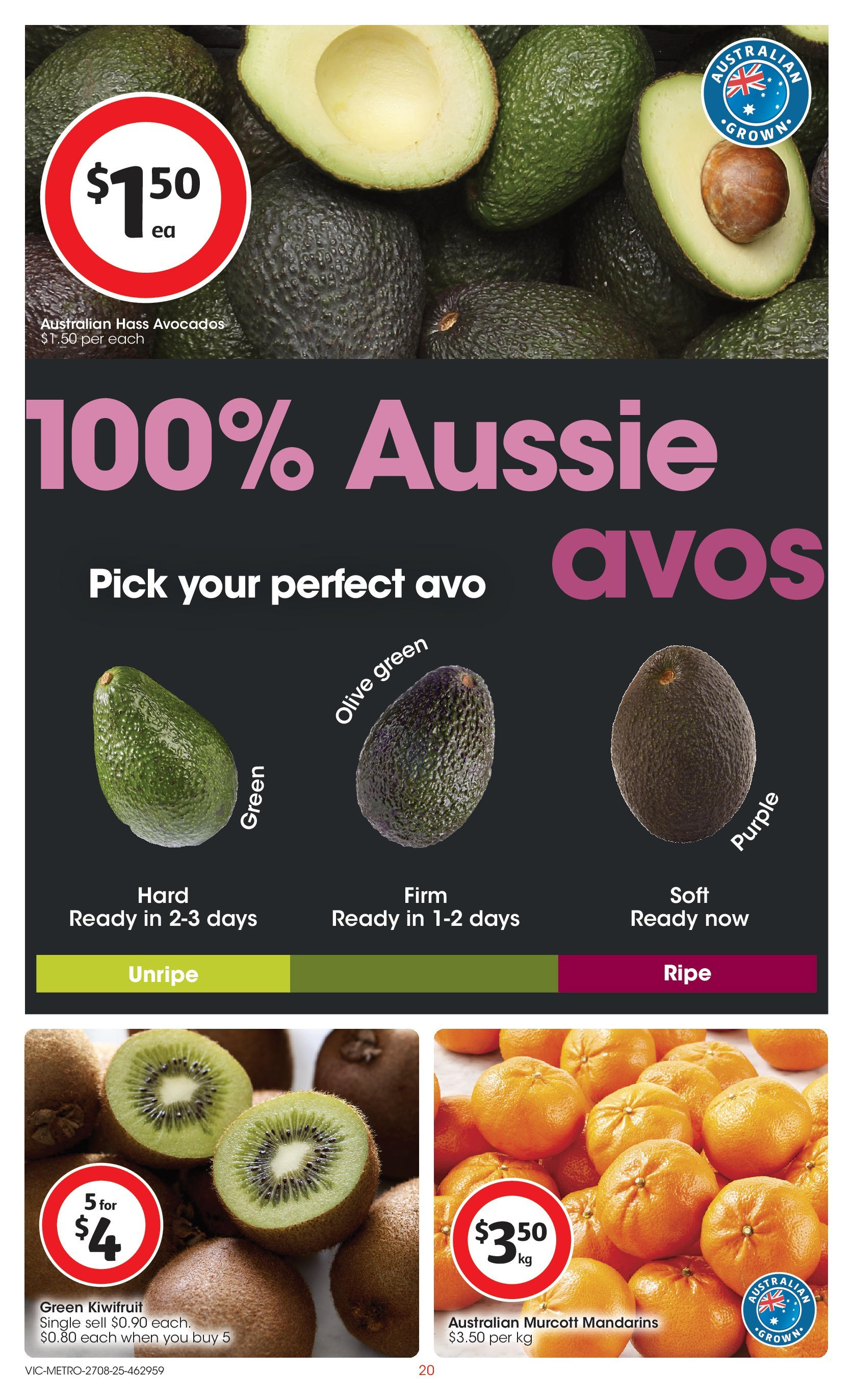 ﻿﻿Coles catalogue valid from 27/08/2025 > Online Australia | Page: 20 | Products: Kiwifruit, Mandarins