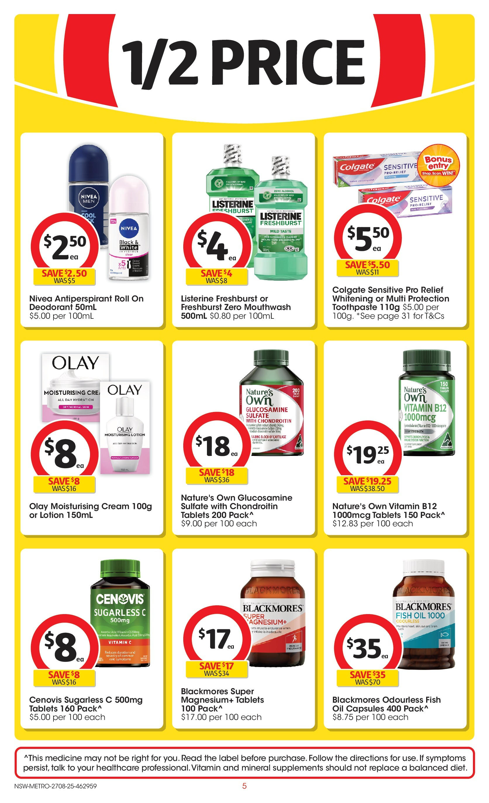 Coles catalogue from 27/08/2025 > Big discounts | Page: 5 | Products: Oil, Deodorant, Toothpaste, Cream Coles catalogue valid from 27/08/2025 > Online Australia | Page: 5 | Products: Oil, Deodorant, Toothpaste, Cream