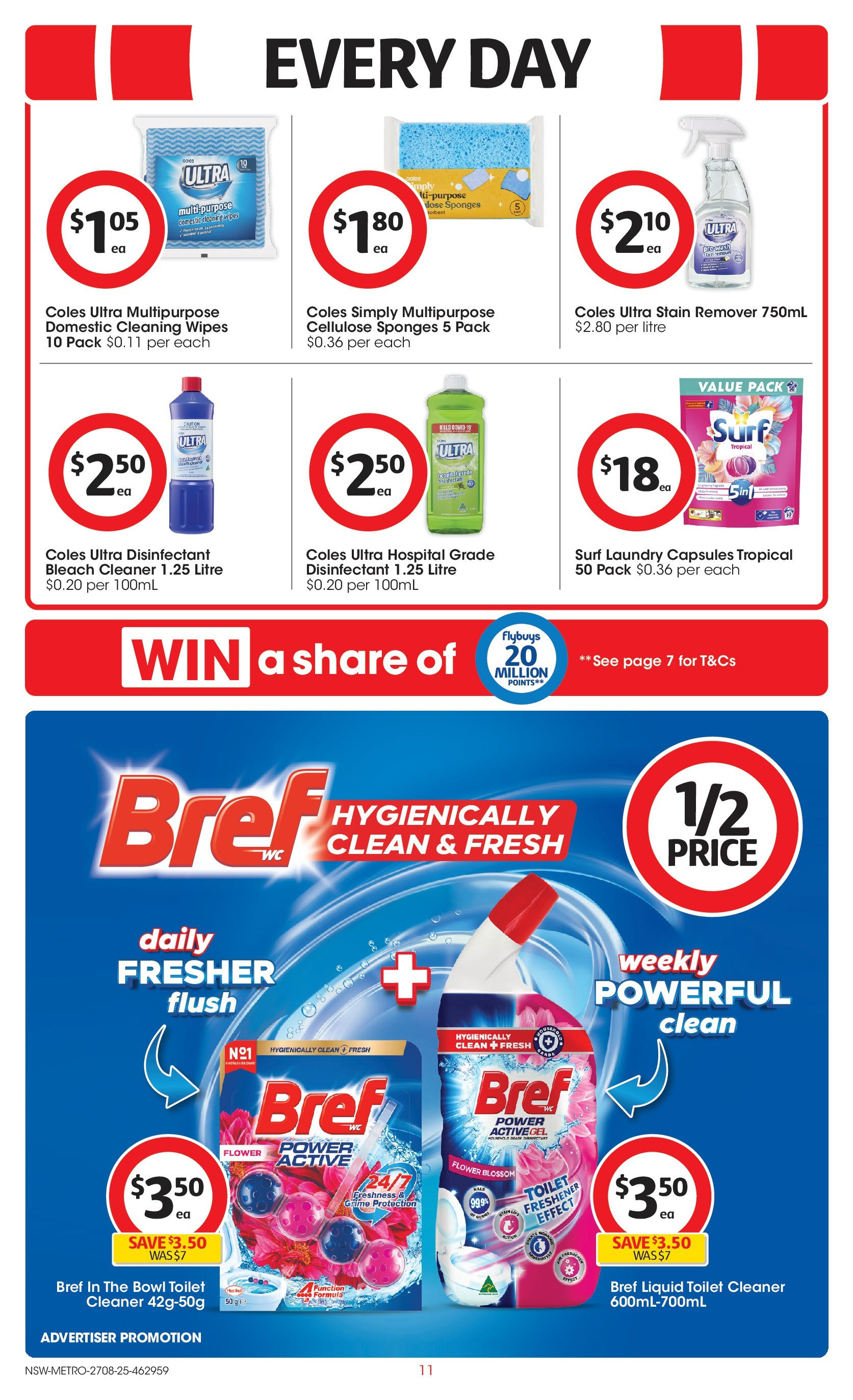 Coles catalogue from 27/08/2025 > Big discounts | Page: 11 | Products: Toilet, Cleaner, Domestic, Multipurpose Coles catalogue valid from 27/08/2025 > Online Australia | Page: 11 | Products: Toilet, Cleaner, Domestic, Multipurpose
