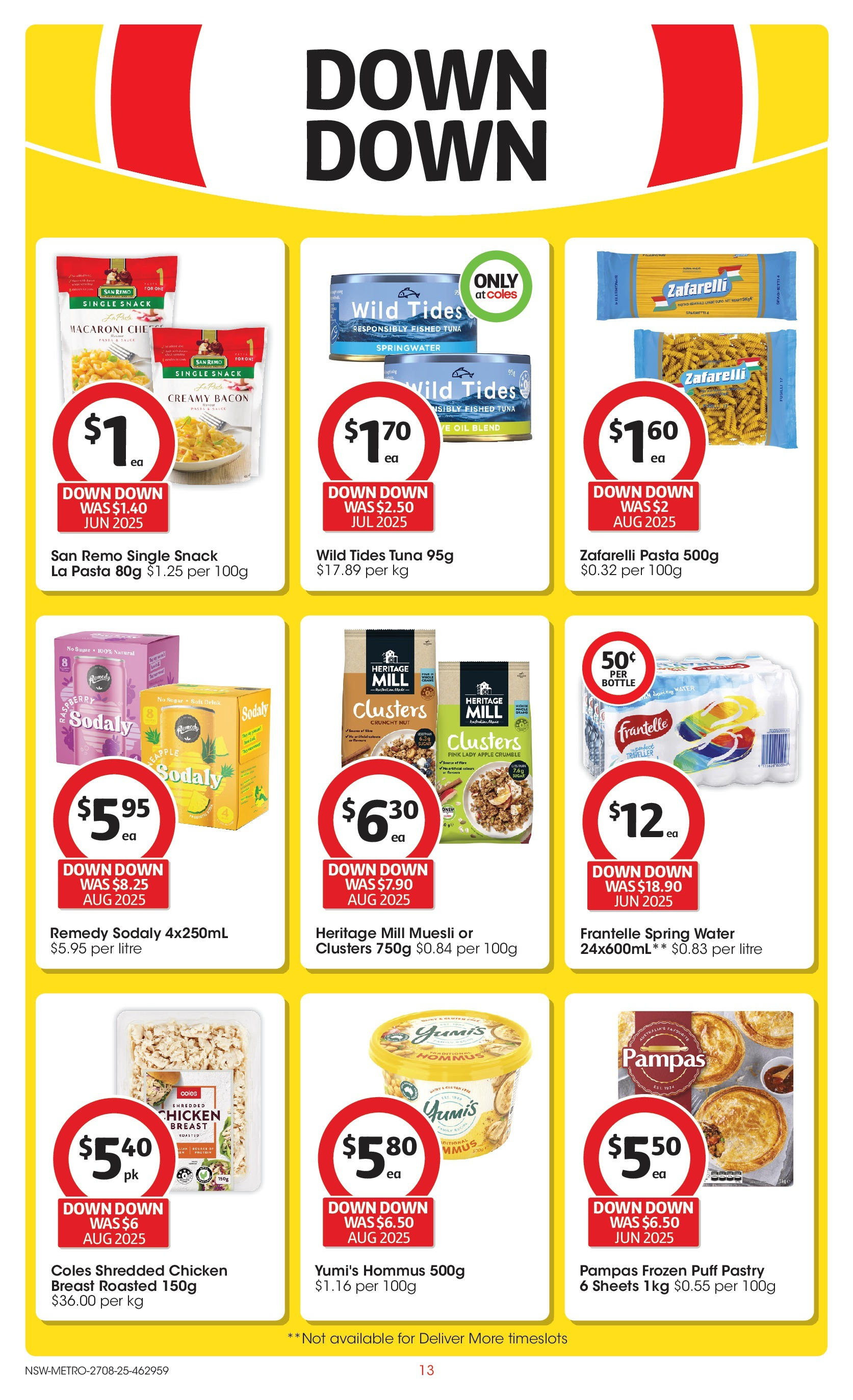 Coles catalogue from 27/08/2025 > Big discounts | Page: 13 | Products: Bacon, Chicken, Pasta, Water Coles catalogue valid from 27/08/2025 > Online Australia | Page: 13 | Products: Bacon, Chicken, Pasta, Water