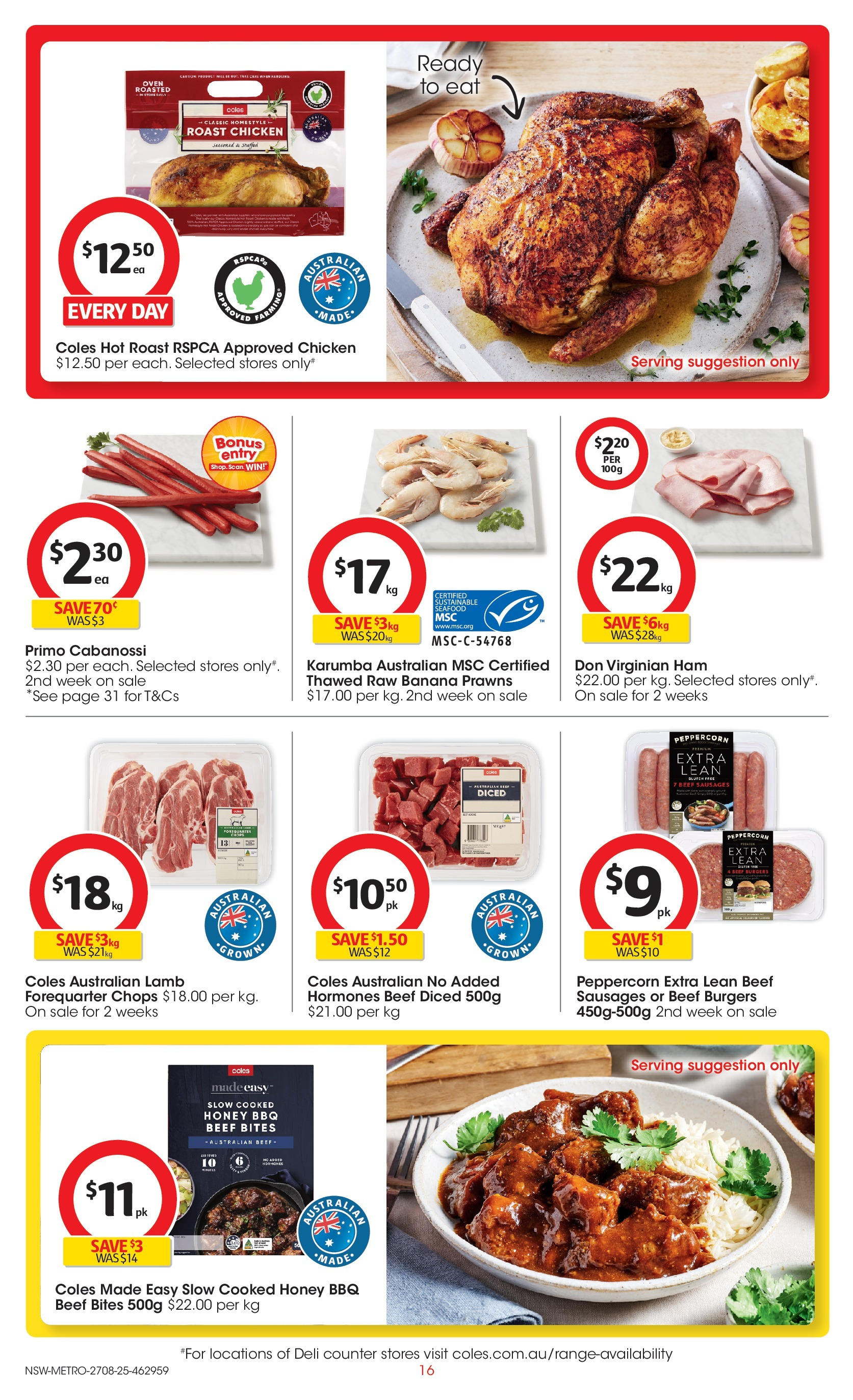 Coles catalogue from 27/08/2025 > Big discounts | Page: 16 | Products: Lamb, Beef, Prawns, Oven Coles catalogue valid from 27/08/2025 > Online Australia | Page: 16 | Products: Lamb, Beef, Prawns, Oven