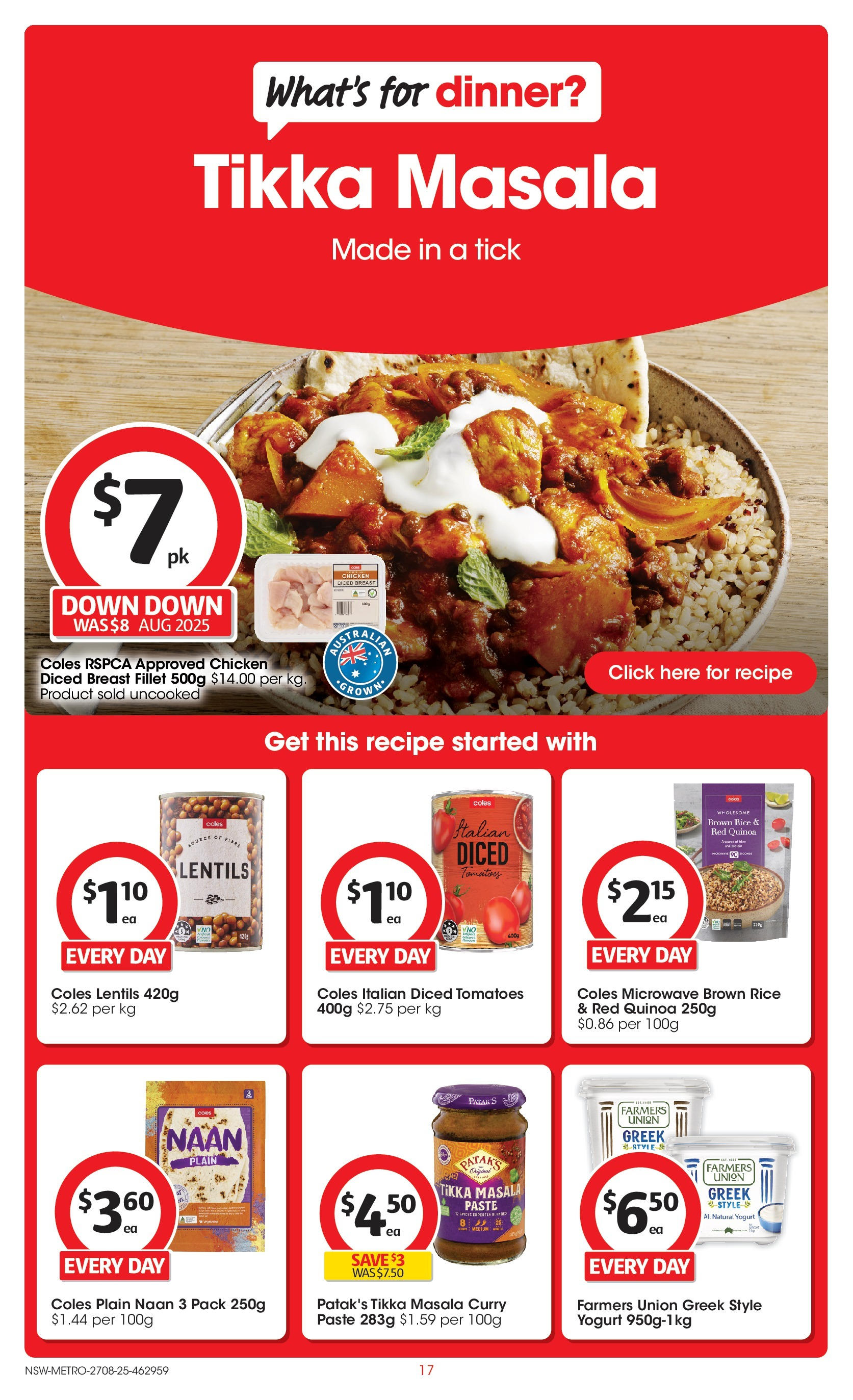 Coles catalogue from 27/08/2025 > Big discounts | Page: 17 | Products: Curry, Chicken, Tomatoes, Rice Coles catalogue valid from 27/08/2025 > Online Australia | Page: 17 | Products: Curry, Chicken, Tomatoes, Rice