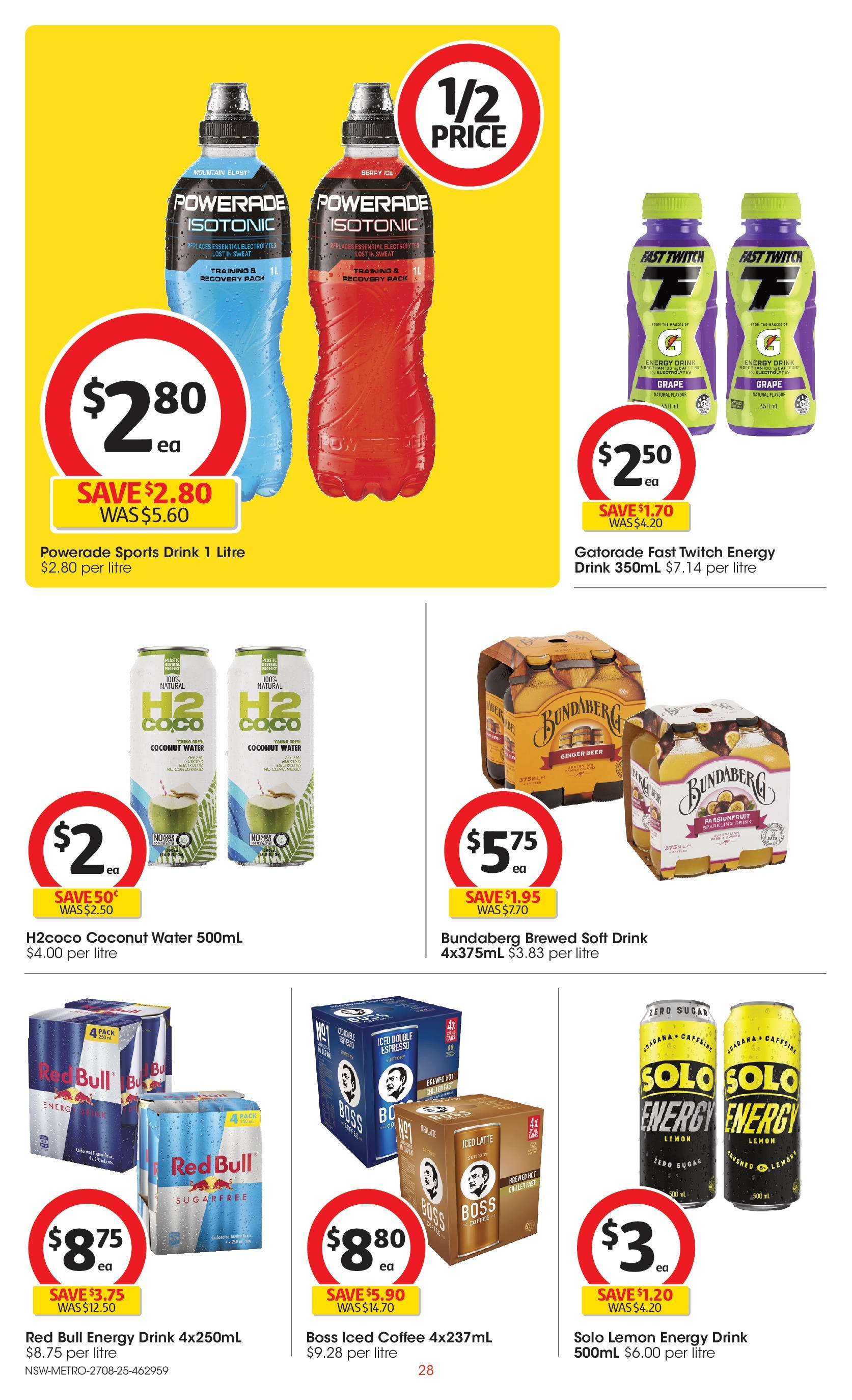 Coles catalogue from 27/08/2025 > Big discounts | Page: 28 | Products: Energy drink, Coffee, Sugar, Lemon Coles catalogue valid from 27/08/2025 > Online Australia | Page: 28 | Products: Energy drink, Coffee, Sugar, Lemon