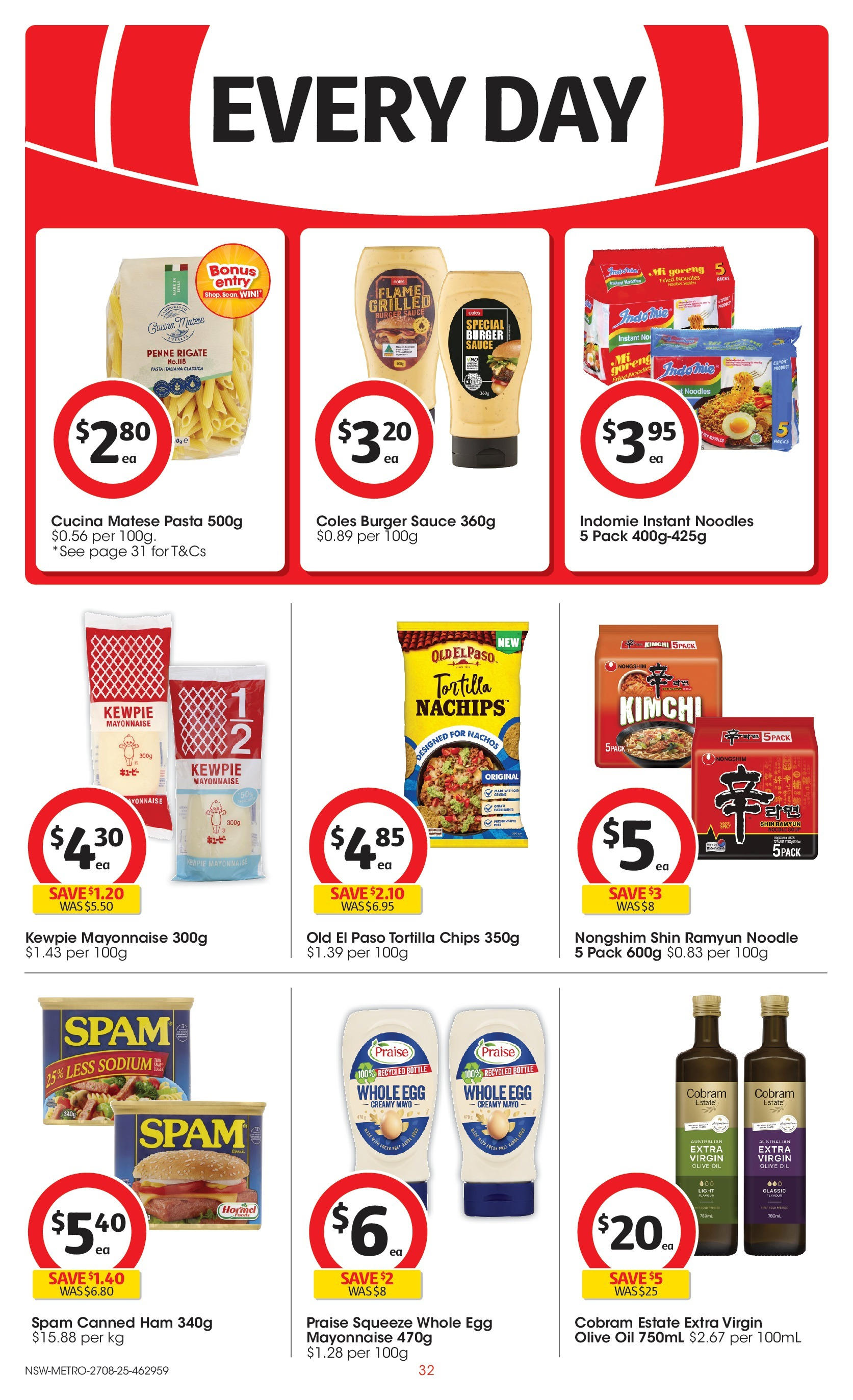 Coles catalogue from 27/08/2025 > Big discounts | Page: 32 | Products: Pasta, Olive oil, Mayonnaise, Sauce Coles catalogue valid from 27/08/2025 > Online Australia | Page: 32 | Products: Pasta, Olive oil, Mayonnaise, Sauce