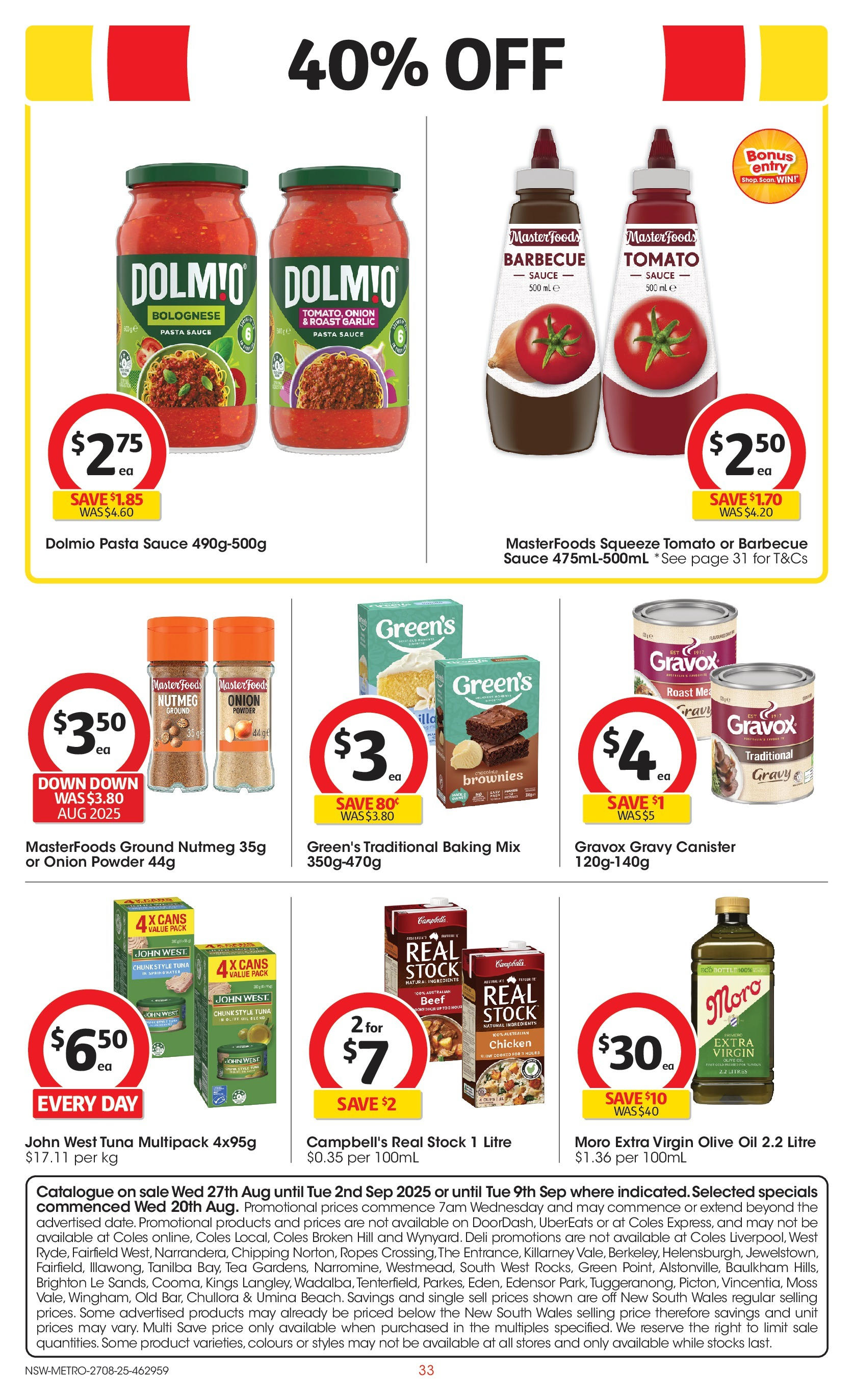 Coles catalogue from 27/08/2025 > Big discounts | Page: 33 | Products: Oil, Beef, Olive oil, Sauce Coles catalogue valid from 27/08/2025 > Online Australia | Page: 33 | Products: Oil, Beef, Olive oil, Sauce