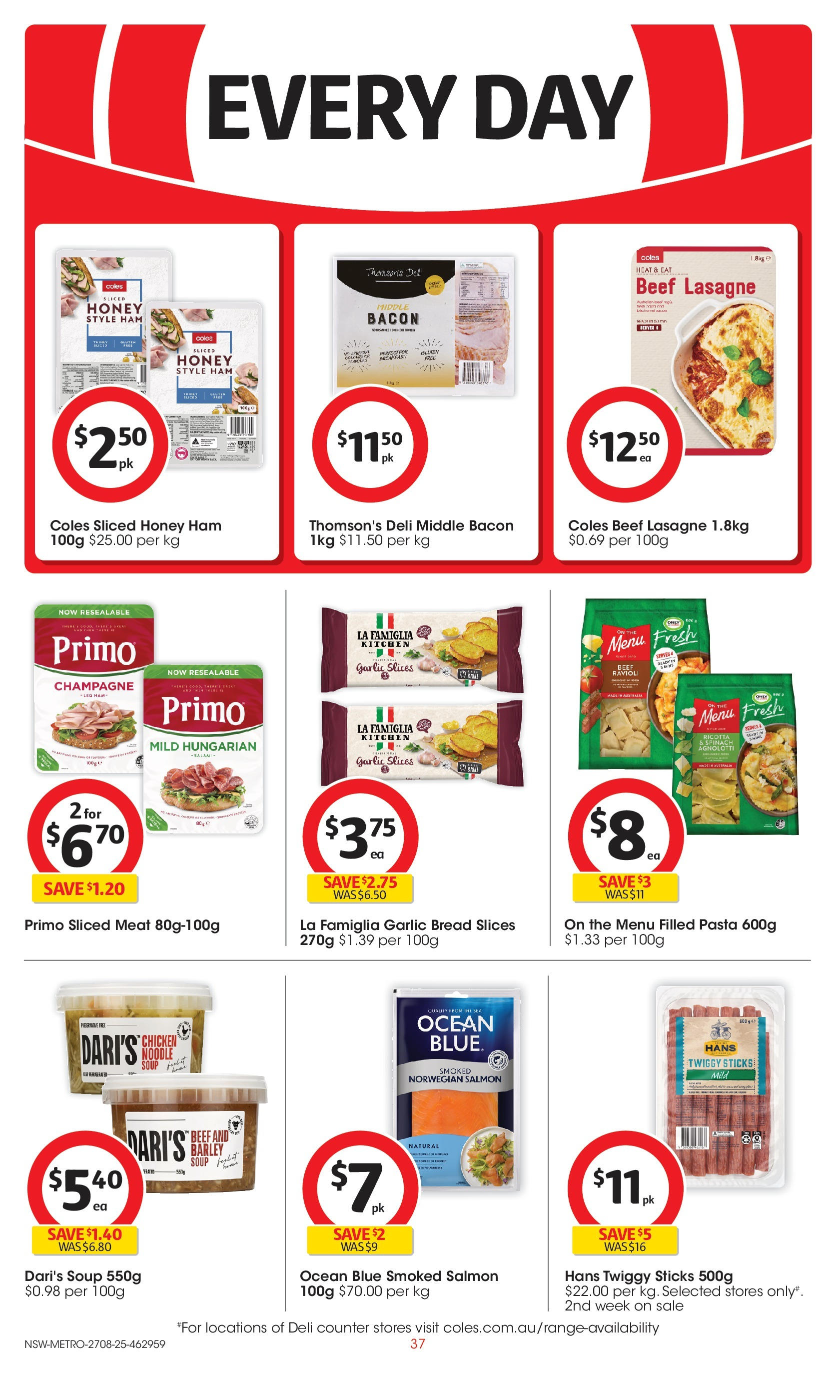 Coles catalogue from 27/08/2025 > Big discounts | Page: 37 | Products: Ham, Beef, Salmon, Garlic Coles catalogue valid from 27/08/2025 > Online Australia | Page: 37 | Products: Ham, Beef, Salmon, Garlic