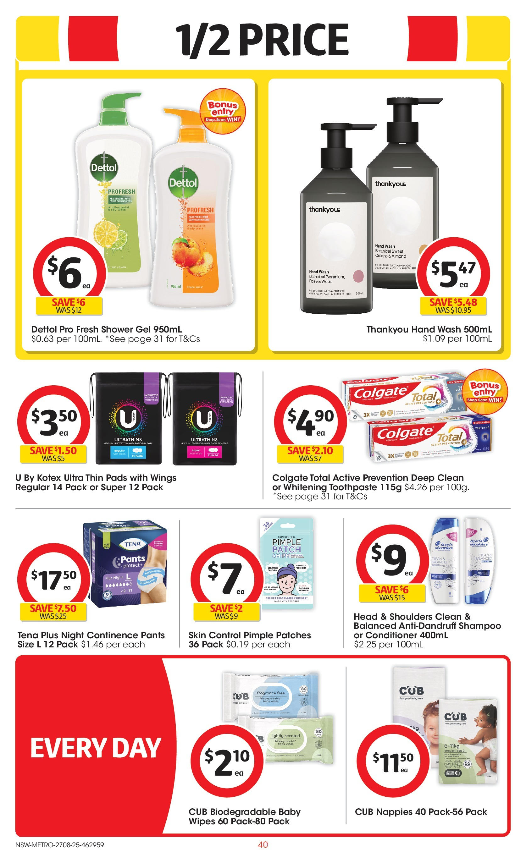Coles catalogue from 27/08/2025 > Big discounts | Page: 40 | Products: Shampoo, Shower gel, Pants, Hand wash Coles catalogue valid from 27/08/2025 > Online Australia | Page: 40 | Products: Shampoo, Shower gel, Pants, Hand wash