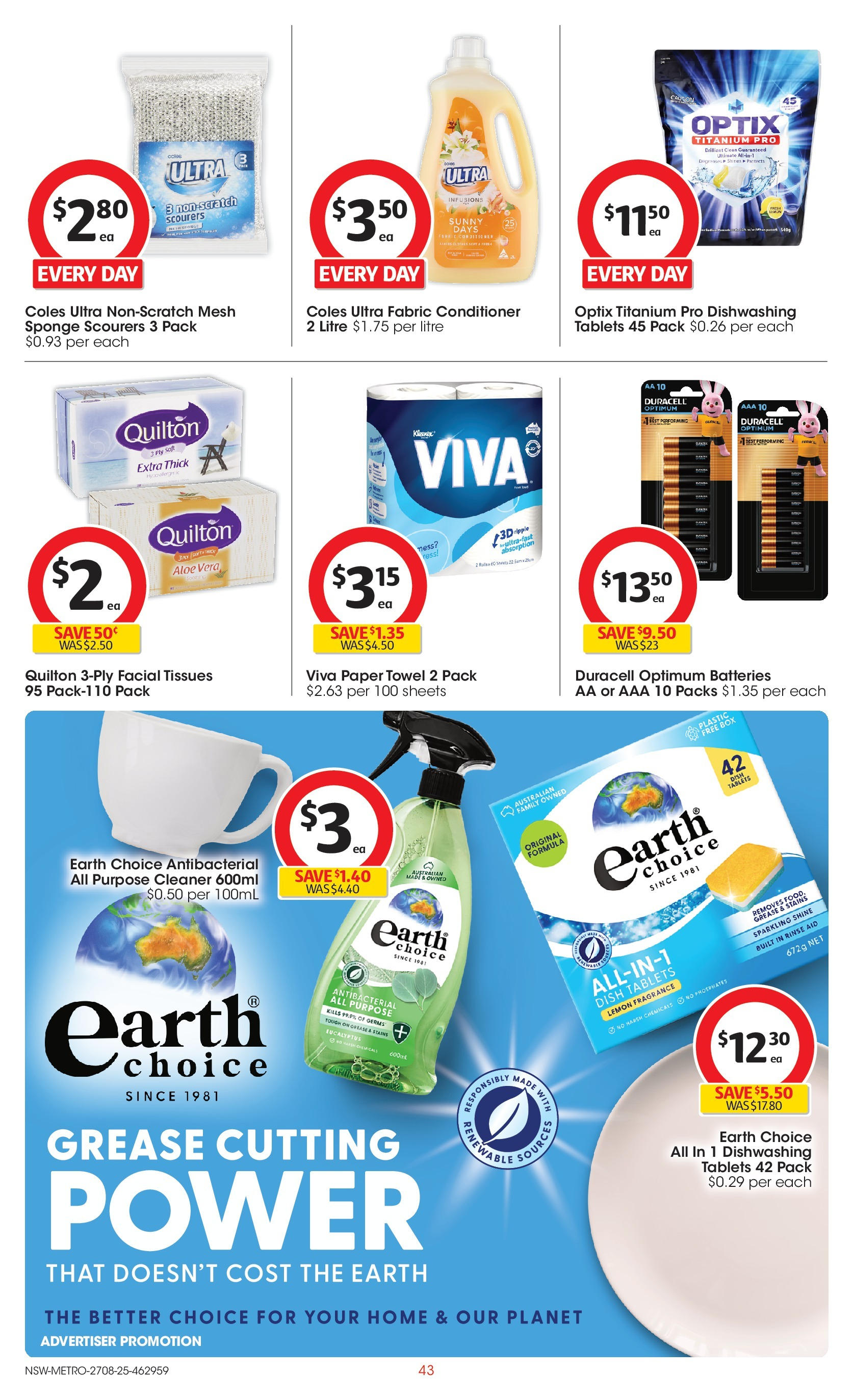 Coles catalogue from 27/08/2025 > Big discounts | Page: 43 | Products: Conditioner, Sponge, Tablets, Tissues Coles catalogue valid from 27/08/2025 > Online Australia | Page: 43 | Products: Conditioner, Sponge, Tablets, Tissues