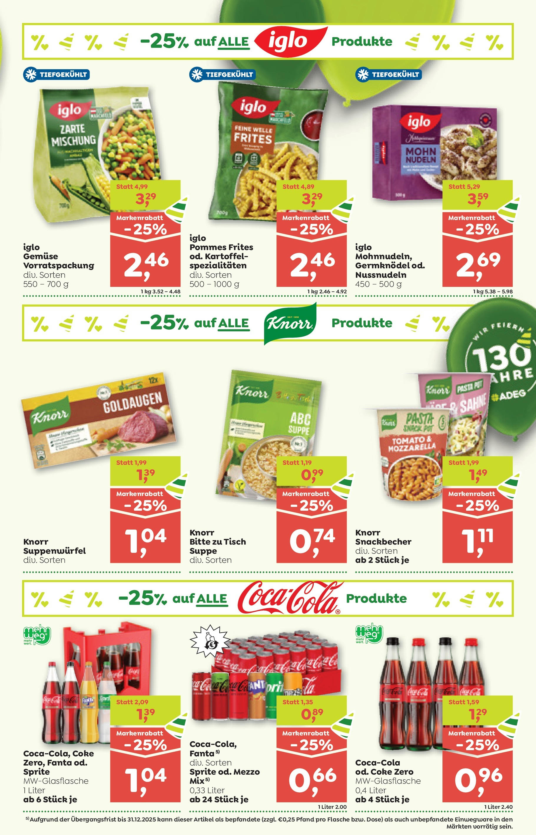 ADEG Hollersbach, Hüttschlag, Niedernsill von 04.09.2025 - Aktuelle Angebote | Seite: 3 | Produkte: Pasta, Sahne, Gemüse, Nudeln
