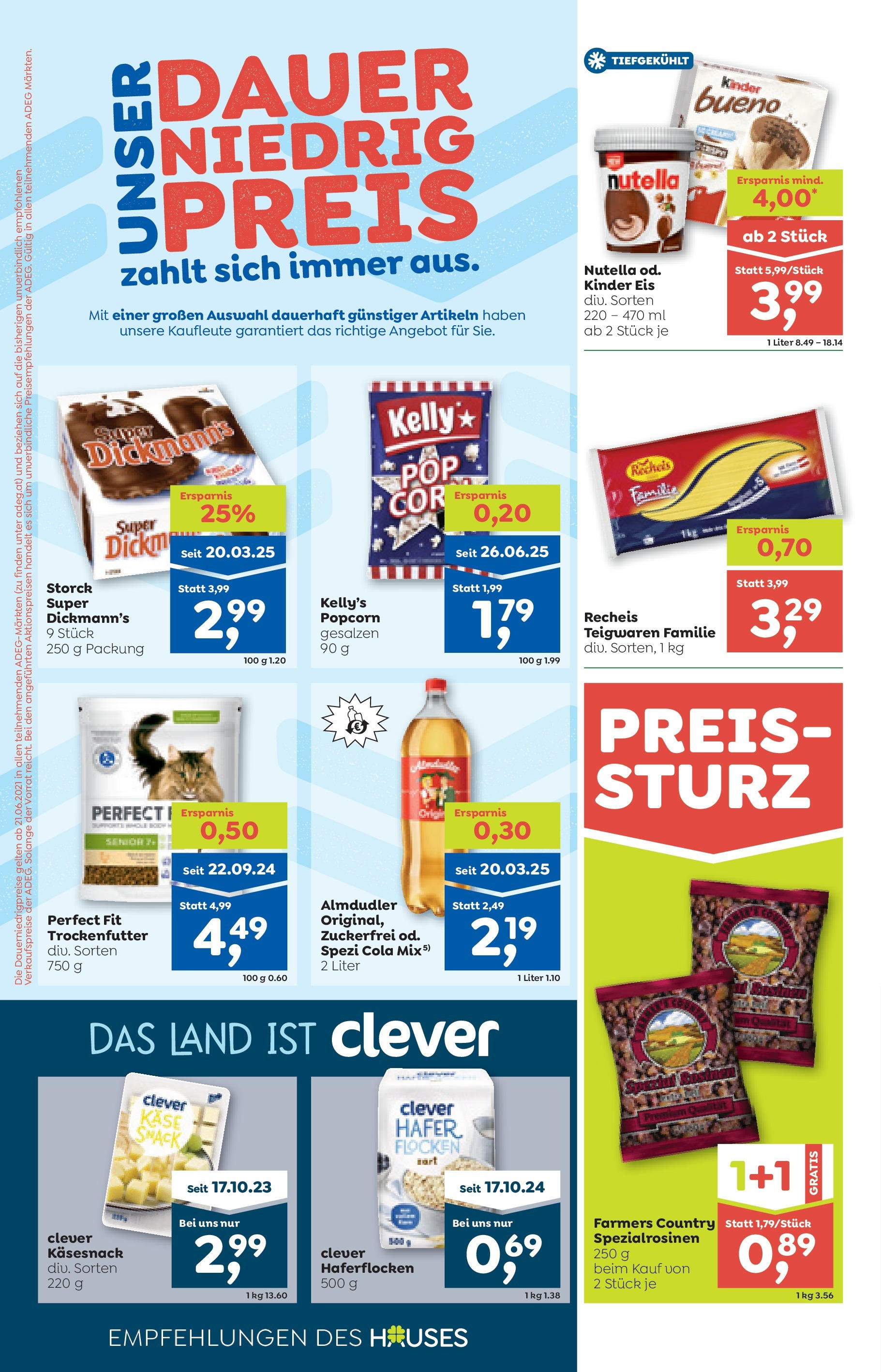 ADEG Hollersbach, Hüttschlag, Niedernsill von 04.09.2025 - Aktuelle Angebote | Seite: 6 | Produkte: Flocken, Eis, Käse