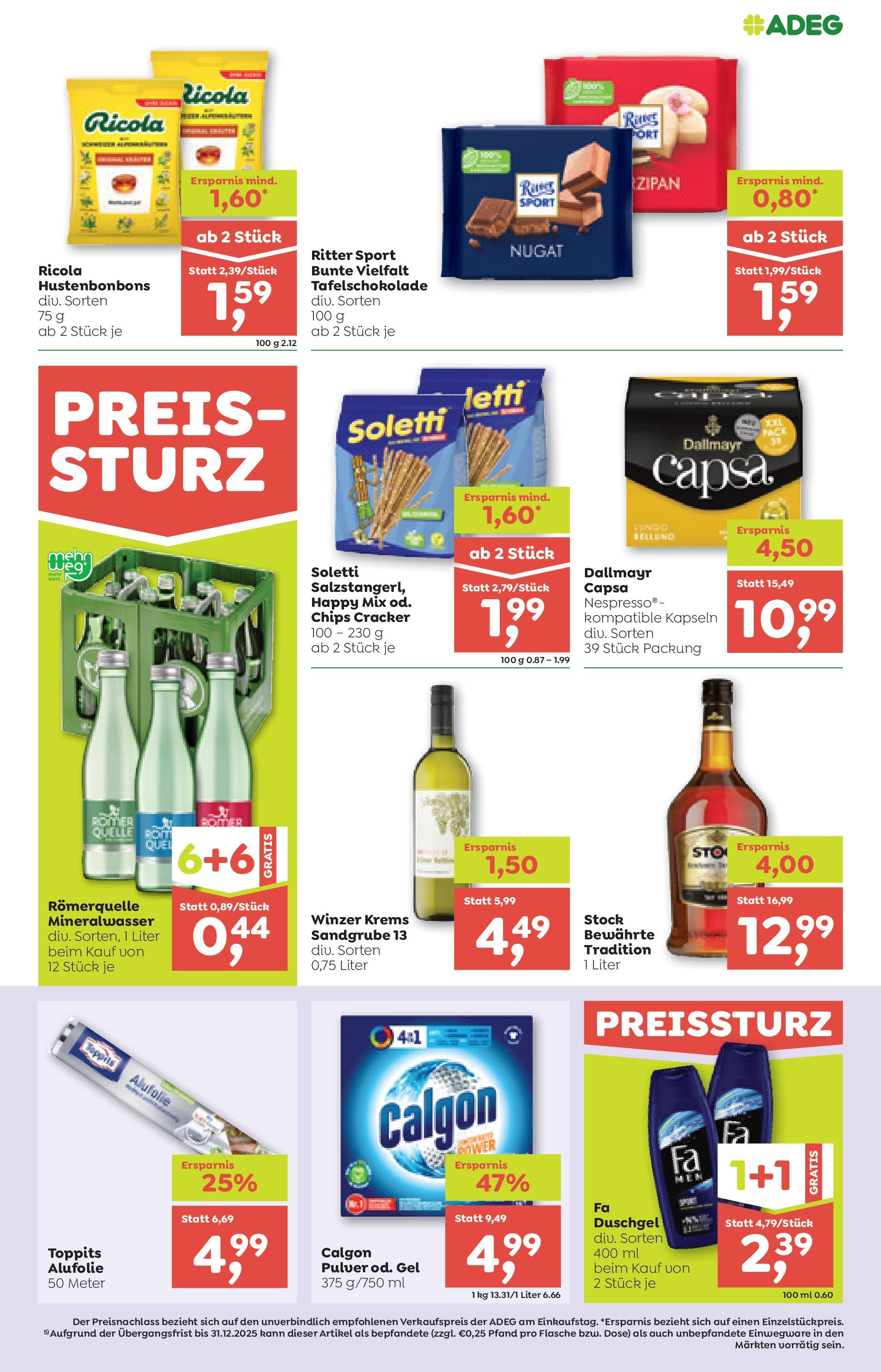 ADEG Hollersbach, Hüttschlag, Niedernsill von 04.09.2025 - Aktuelle Angebote | Seite: 7 | Produkte: Chips, Duschgel