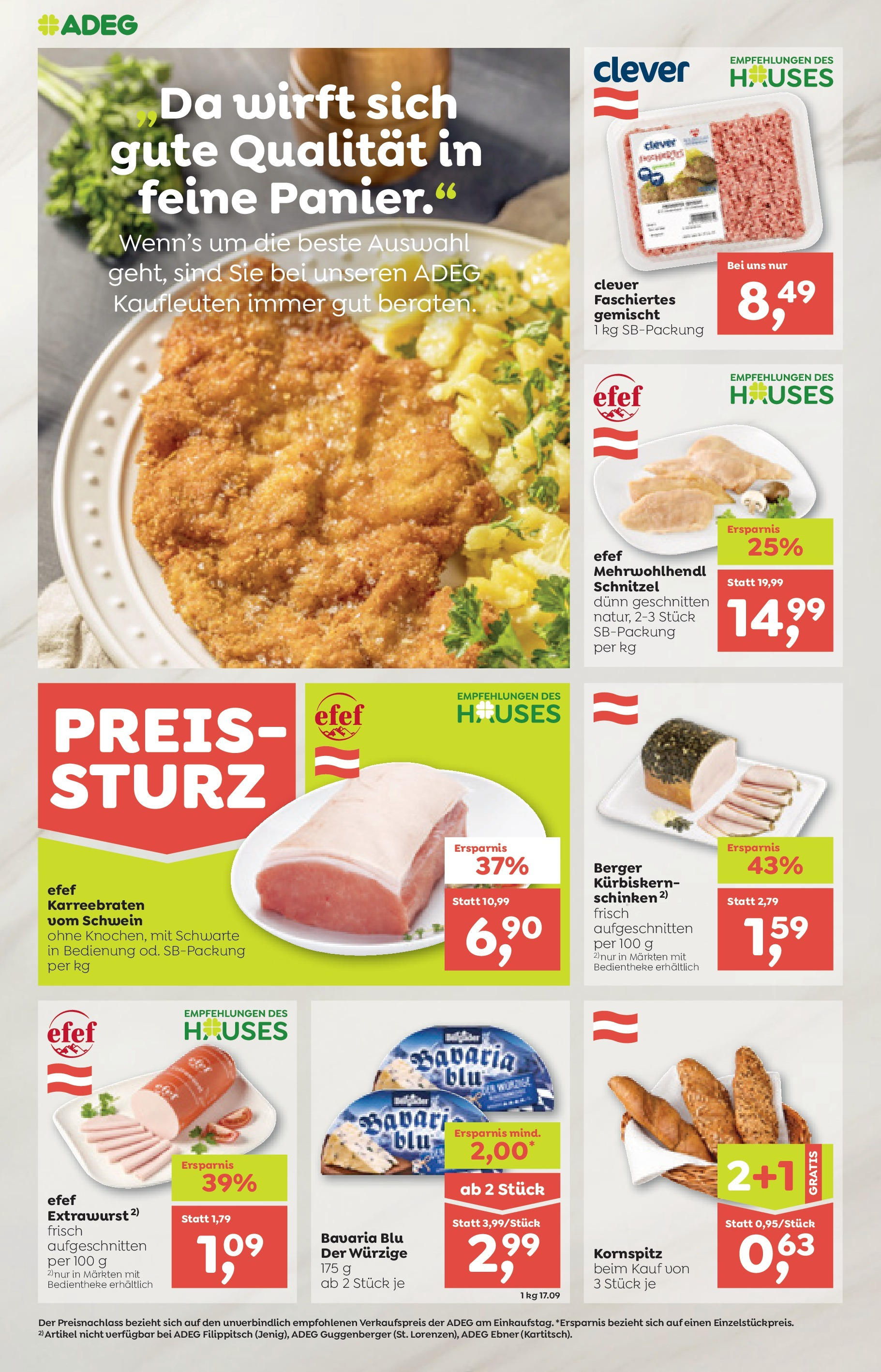 ADEG Hollersbach, Hüttschlag, Niedernsill von 04.09.2025 - Aktuelle Angebote | Seite: 4 | Produkte: Schinken