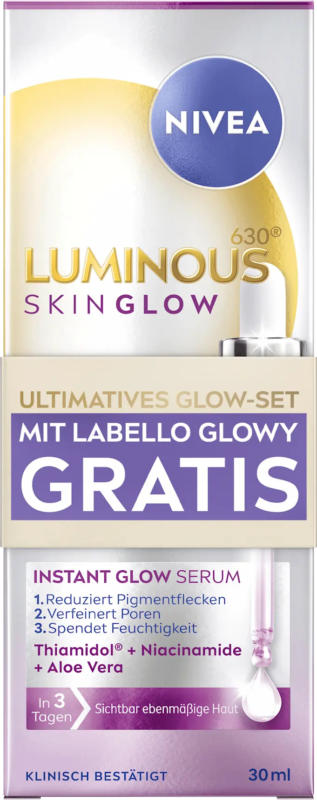 NIVEA Serum Glow + Lippenpflege Glowy Clear