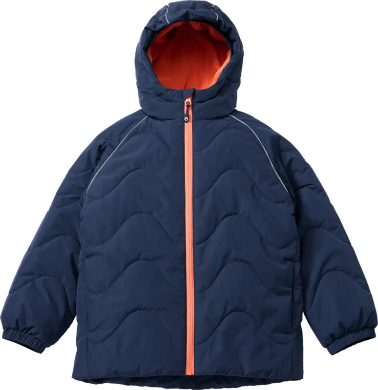 PUSBLU Winterjacke mit Raglanärmeln, blau & orange, Gr. 110/116