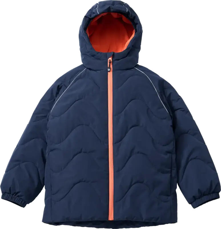 PUSBLU Winterjacke mit Raglanärmeln, blau & orange, Gr. 122/128