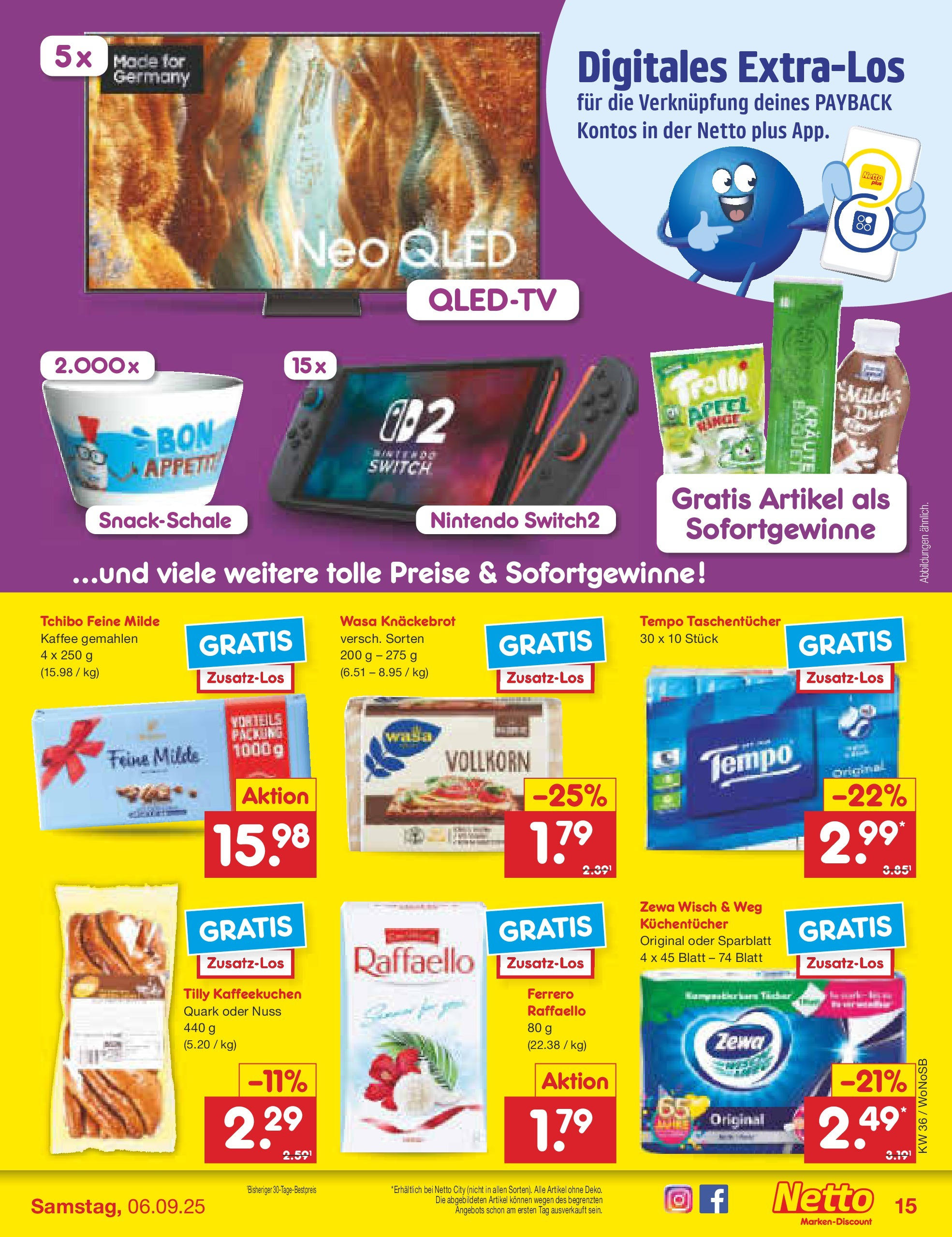 Netto Marken-Discount prospekt Frankfurt (ab 01.09.2025) » Angebote | Seite: 19 | Produkte: Raffaello, Quark, Kaffee, Wasa knackebrot Netto Marken-Discount prospekt Frankfurt (ab 01.09.2025) » Angebote | Seite: 19 | Produkte: Raffaello, Quark, Kaffee, Wasa knackebrot