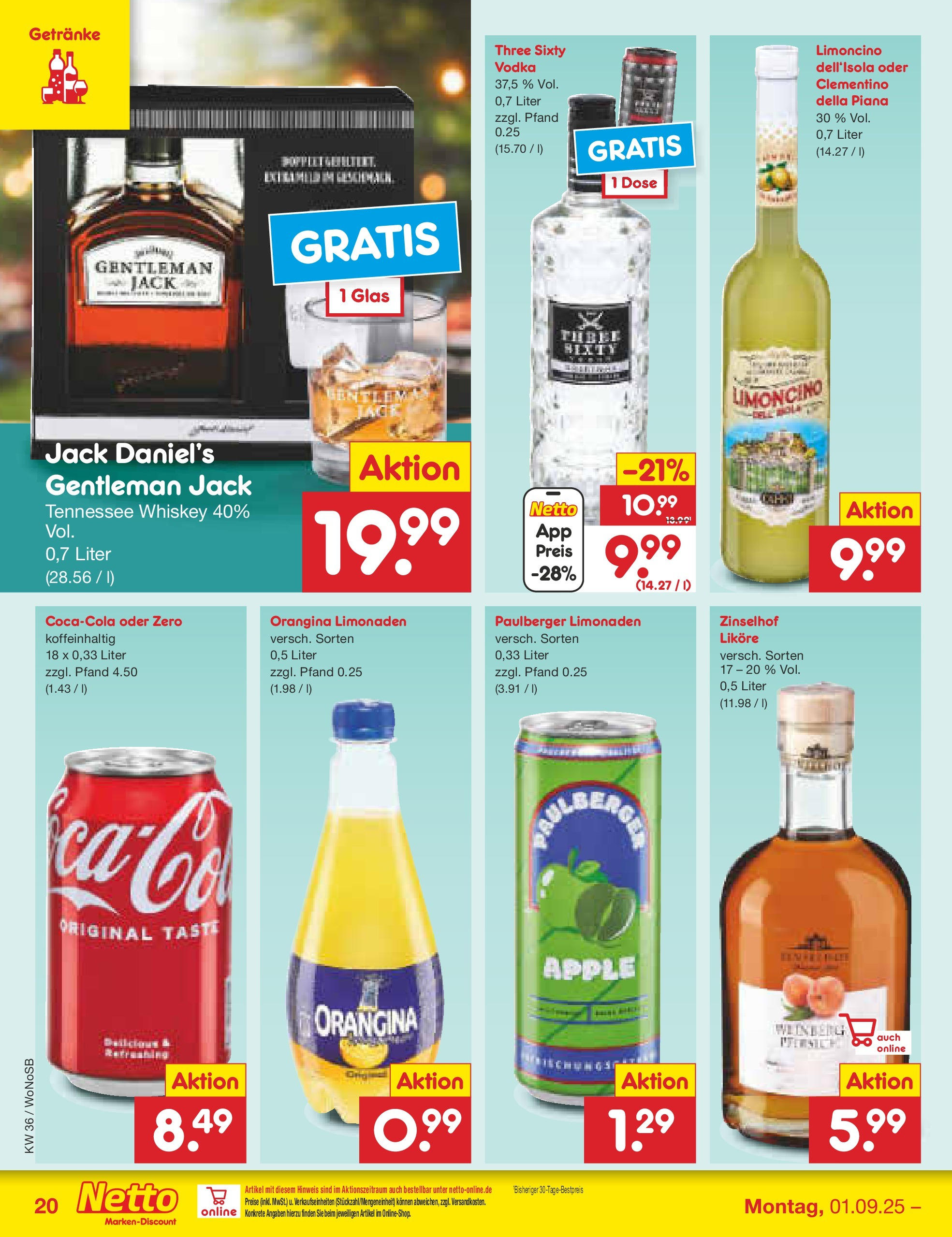 Netto Marken-Discount prospekt Frankfurt (ab 01.09.2025) » Angebote | Seite: 26 | Produkte: Jack Daniel's, Apple, Vodka, Whiskey Netto Marken-Discount prospekt Frankfurt (ab 01.09.2025) » Angebote | Seite: 26 | Produkte: Jack Daniel's, Apple, Vodka, Whiskey