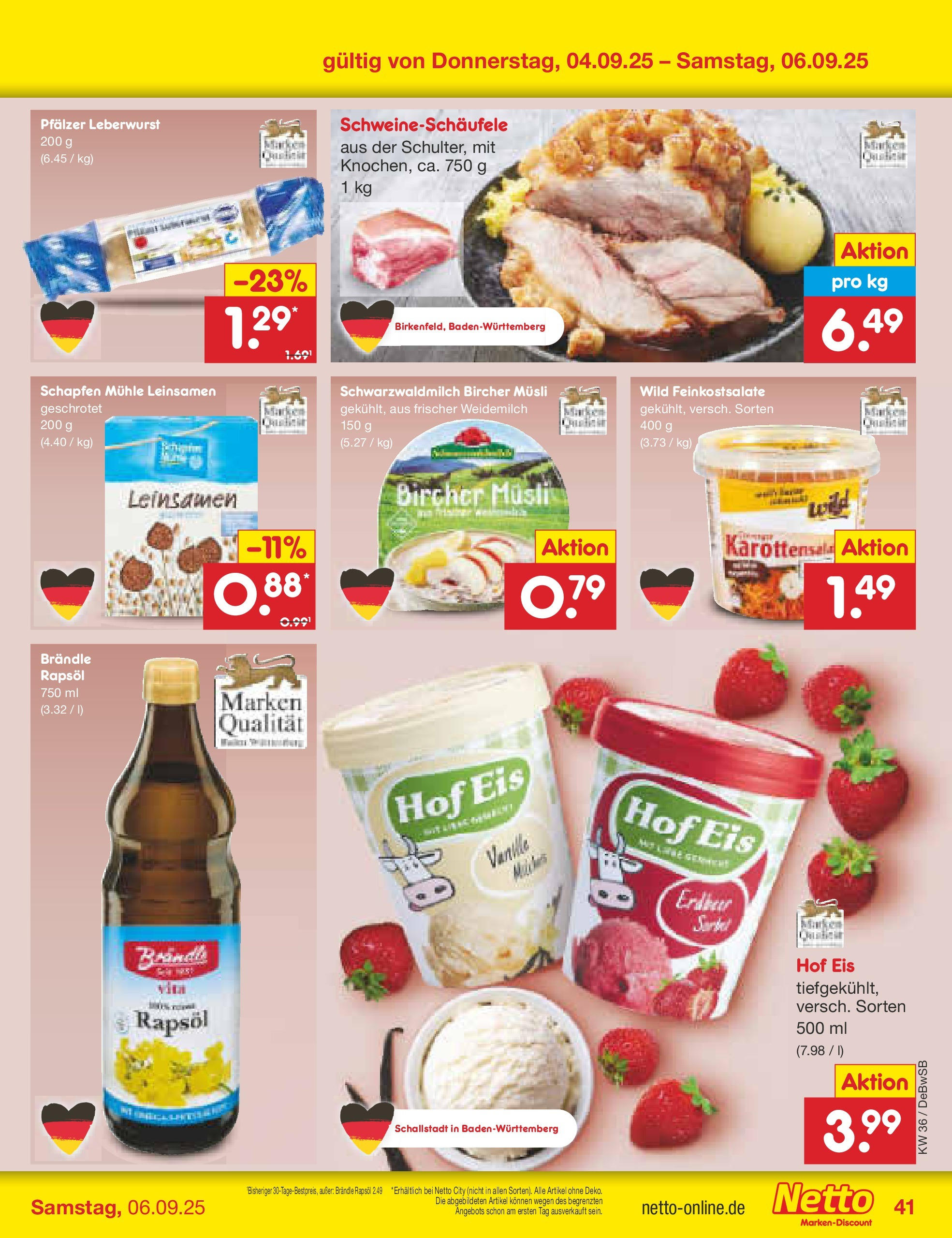 Netto Marken-Discount prospekt Waiblingen-Bittenfeld (ab 01.09.2025) » Angebote | Seite: 59 | Produkte: Musli, Mühle, Rapsöl, Eis Netto Marken-Discount prospekt Waiblingen-Bittenfeld (ab 01.09.2025) » Angebote | Seite: 59 | Produkte: Musli, Mühle, Rapsöl, Eis