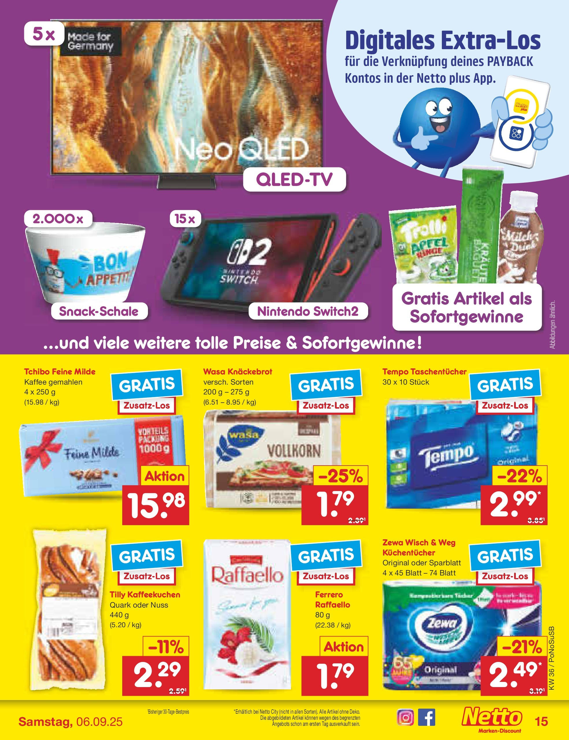 Netto Marken-Discount prospekt Amberg (ab 01.09.2025) » Angebote | Seite: 19 | Produkte: Raffaello, Kaffee, Tempo, Wasa knackebrot Netto Marken-Discount prospekt Amberg (ab 01.09.2025) » Angebote | Seite: 19 | Produkte: Raffaello, Kaffee, Tempo, Wasa knackebrot
