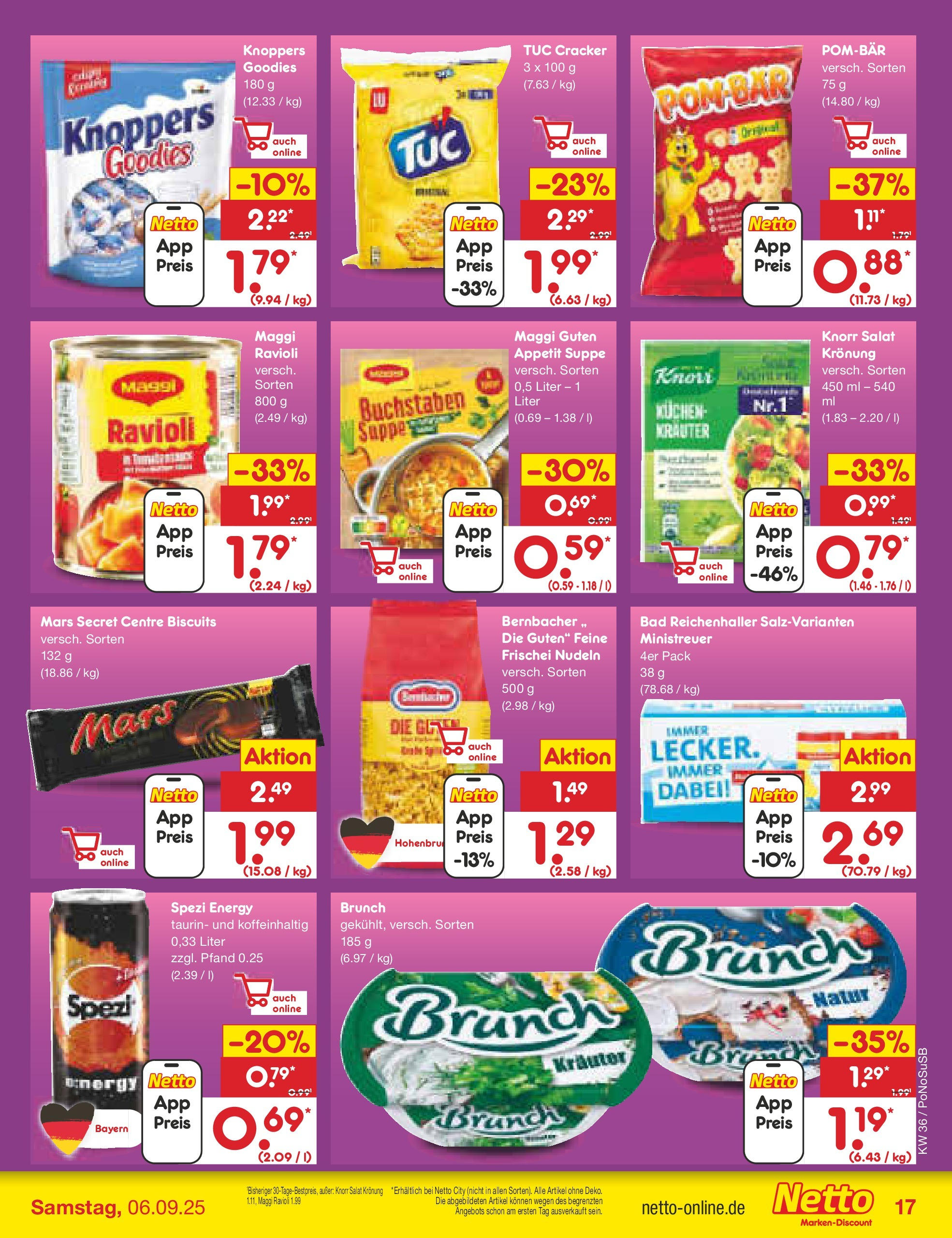 Netto Marken-Discount prospekt Amberg (ab 01.09.2025) » Angebote | Seite: 23 | Produkte: Maggi, Bad, Knoppers, Kuchen Netto Marken-Discount prospekt Amberg (ab 01.09.2025) » Angebote | Seite: 23 | Produkte: Maggi, Bad, Knoppers, Kuchen