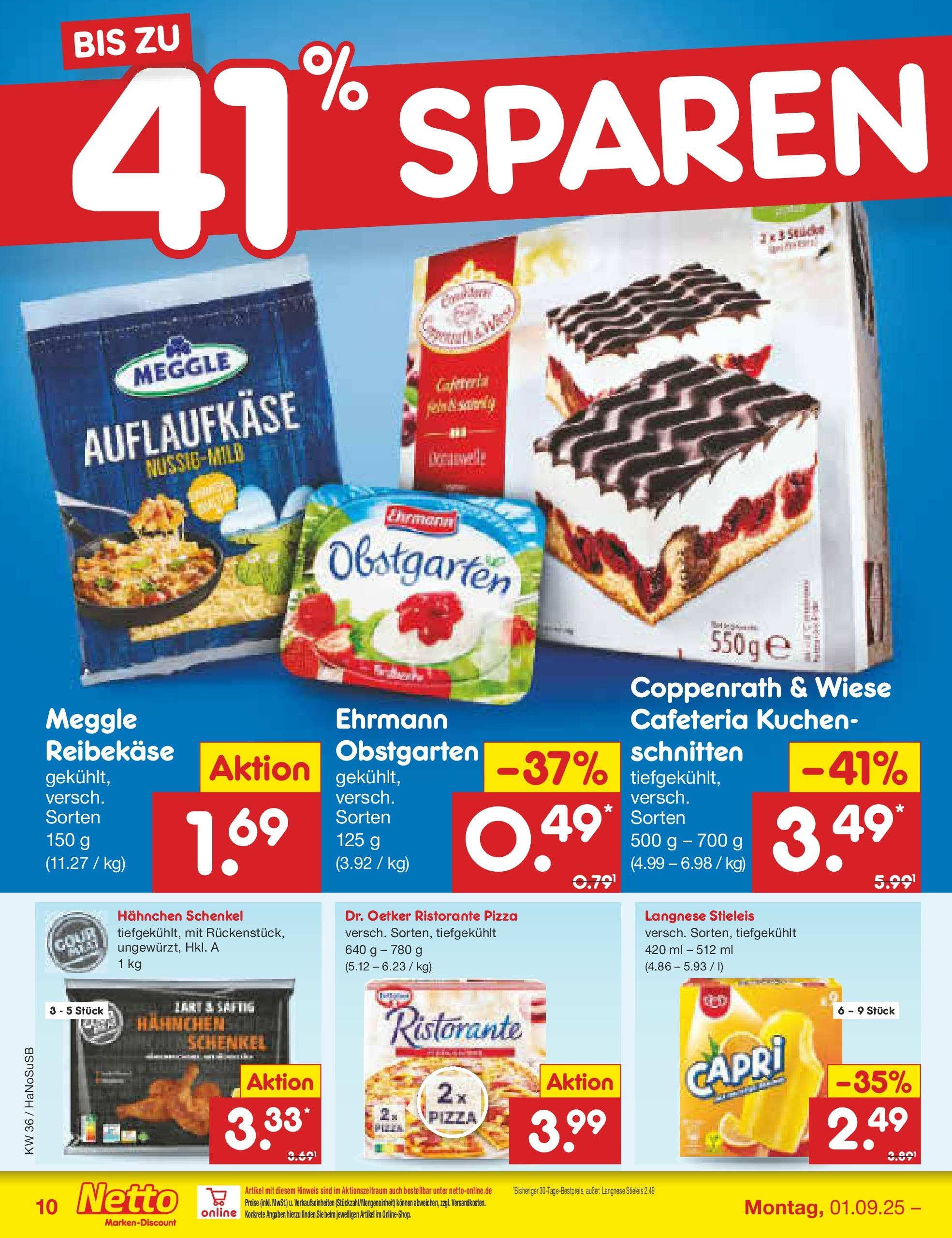 Netto Marken-Discount prospekt Wuppertal (ab 01.09.2025) » Angebote | Seite: 12 | Produkte: Langnese, Pizza, Kuchen, Reibekase Netto Marken-Discount prospekt Wuppertal (ab 01.09.2025) » Angebote | Seite: 12 | Produkte: Langnese, Pizza, Kuchen, Reibekase