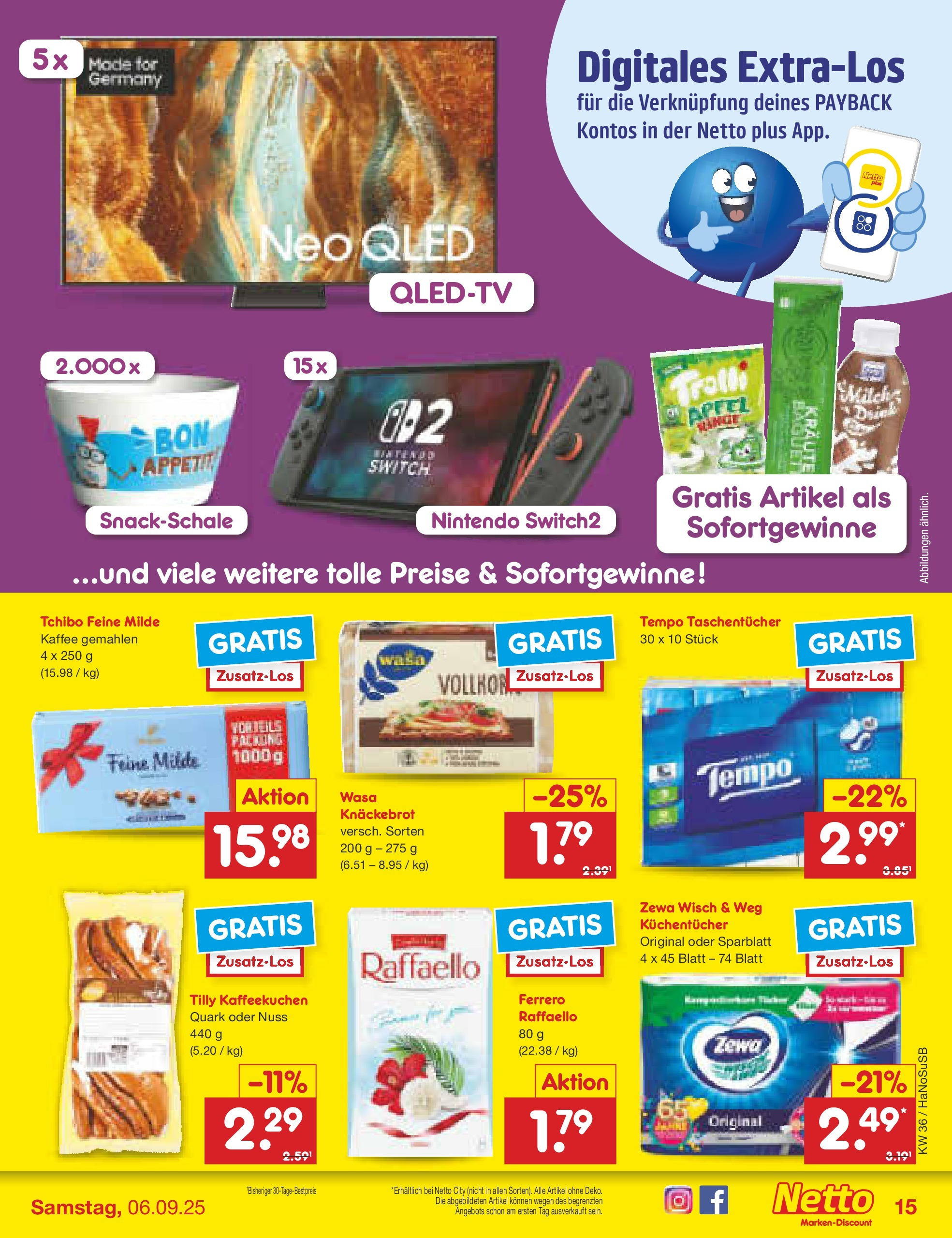 Netto Marken-Discount prospekt Wuppertal (ab 01.09.2025) » Angebote | Seite: 19 | Produkte: Raffaello, Kaffee, Äpfel, Zewa Netto Marken-Discount prospekt Wuppertal (ab 01.09.2025) » Angebote | Seite: 19 | Produkte: Raffaello, Kaffee, Äpfel, Zewa