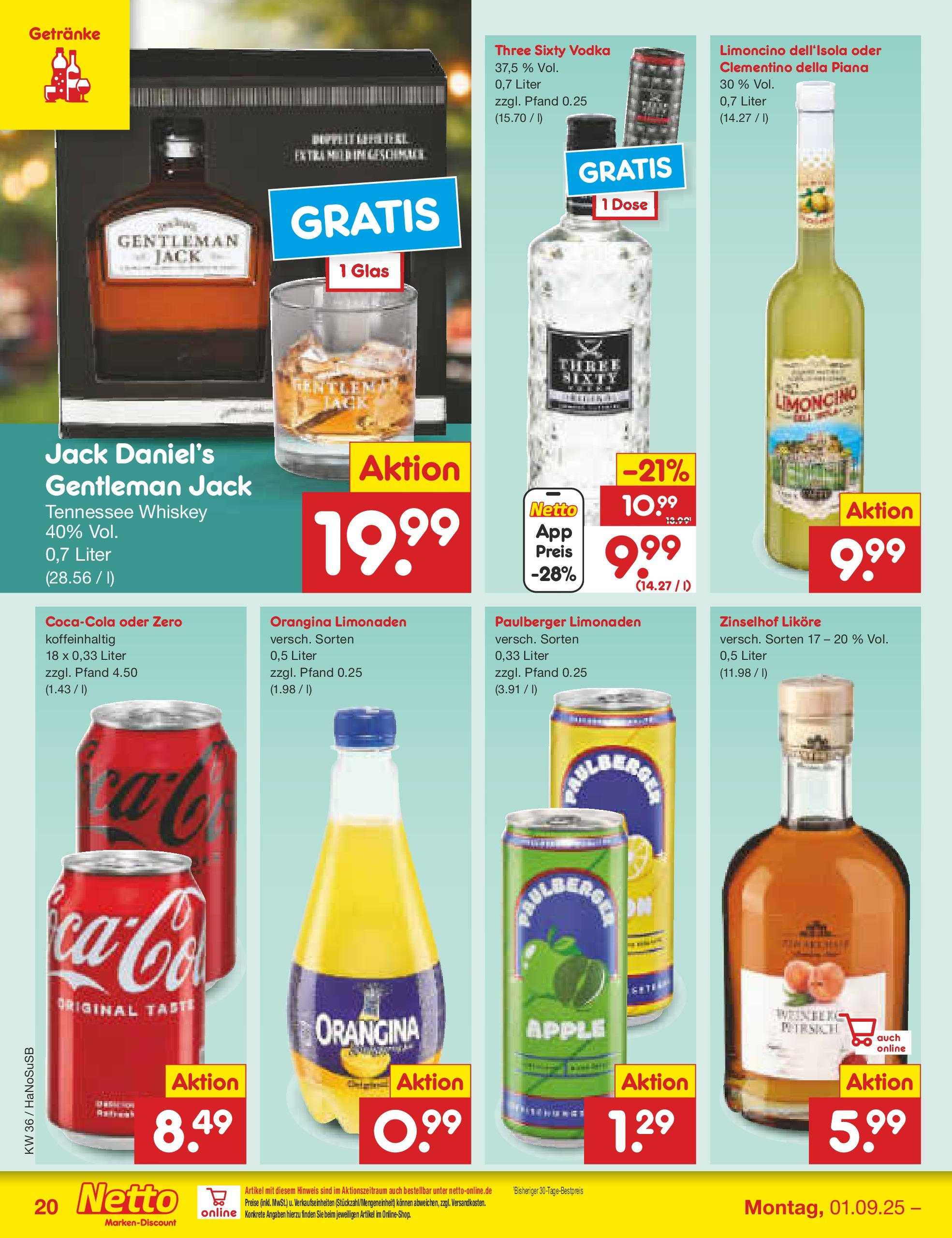 Netto Marken-Discount prospekt Wuppertal (ab 01.09.2025) » Angebote | Seite: 26 | Produkte: Jack Daniel's, Apple, Vodka, Whiskey Netto Marken-Discount prospekt Wuppertal (ab 01.09.2025) » Angebote | Seite: 26 | Produkte: Jack Daniel's, Apple, Vodka, Whiskey