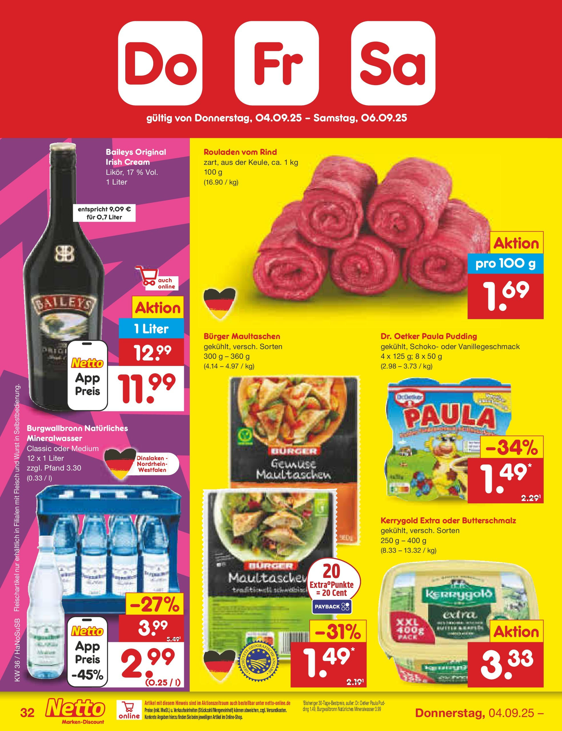 Netto Marken-Discount prospekt Wuppertal (ab 01.09.2025) » Angebote | Seite: 48 | Produkte: Butterschmalz, Burger, Pudding, Wurst Netto Marken-Discount prospekt Wuppertal (ab 01.09.2025) » Angebote | Seite: 48 | Produkte: Butterschmalz, Burger, Pudding, Wurst