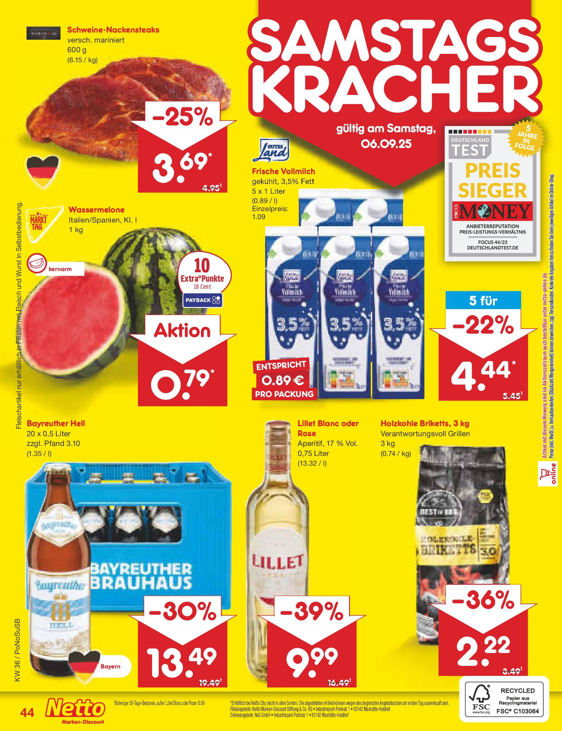 Netto Marken-Discount prospekt Amberg (ab 01.09.2025) » Angebote | Seite: 62 | Produkte: Bayreuther hell, Lillet, Wurst, Fleisch Netto Marken-Discount prospekt Amberg (ab 01.09.2025) » Angebote | Seite: 62 | Produkte: Bayreuther hell, Lillet, Wurst, Fleisch