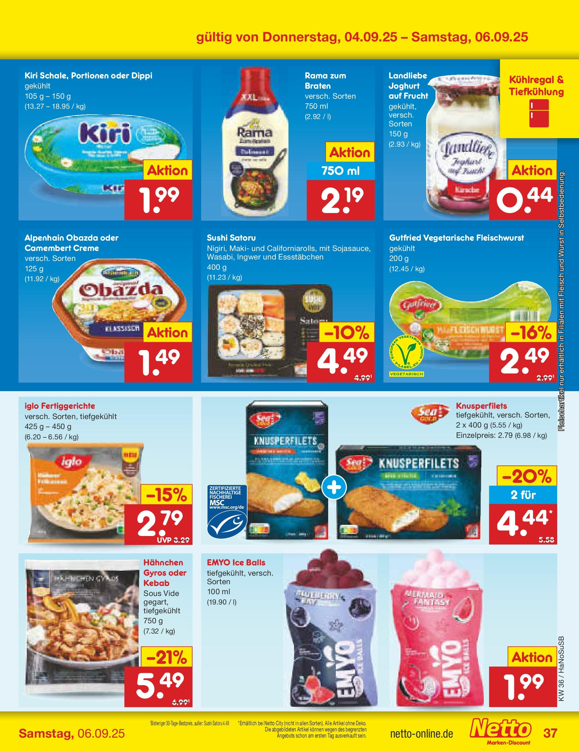 Netto Marken-Discount prospekt Wuppertal (ab 01.09.2025) » Angebote | Seite: 53 | Produkte: Iglo, Creme, Gyros, Wurst Netto Marken-Discount prospekt Wuppertal (ab 01.09.2025) » Angebote | Seite: 53 | Produkte: Iglo, Creme, Gyros, Wurst