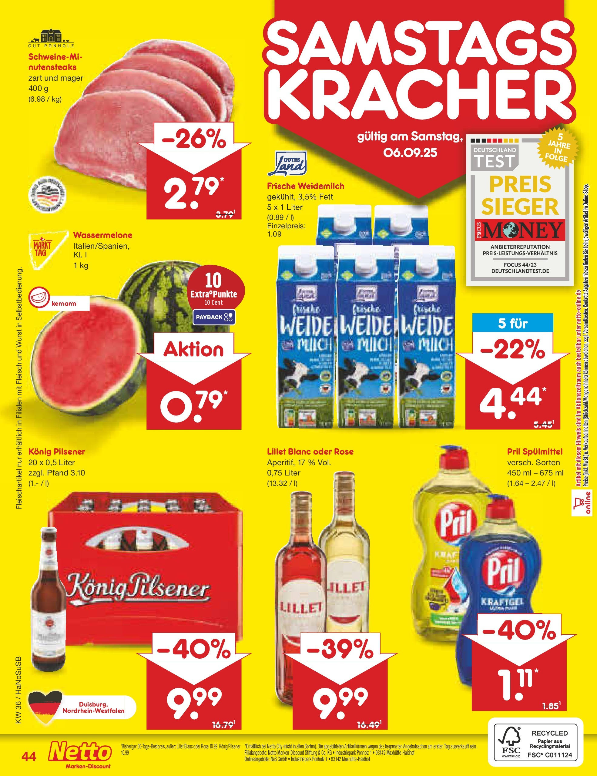 Netto Marken-Discount prospekt Wuppertal (ab 01.09.2025) » Angebote | Seite: 62 | Produkte: Konig pilsener, Lillet, Wurst, Pril Netto Marken-Discount prospekt Wuppertal (ab 01.09.2025) » Angebote | Seite: 62 | Produkte: Konig pilsener, Lillet, Wurst, Pril
