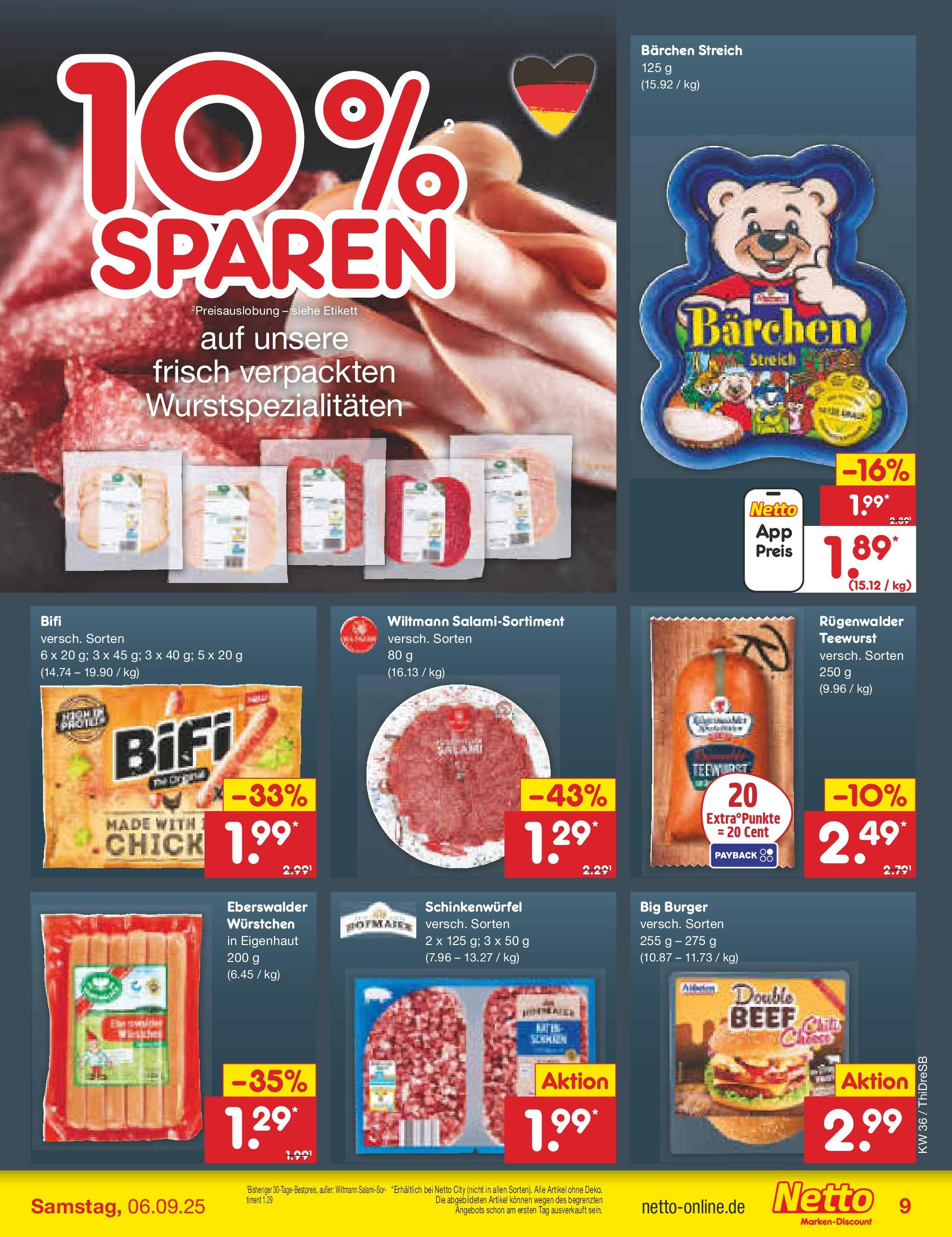 Netto Marken-Discount prospekt Dresden	 (ab 01.09.2025) » Angebote | Seite: 11 | Produkte: Bifi, Burger