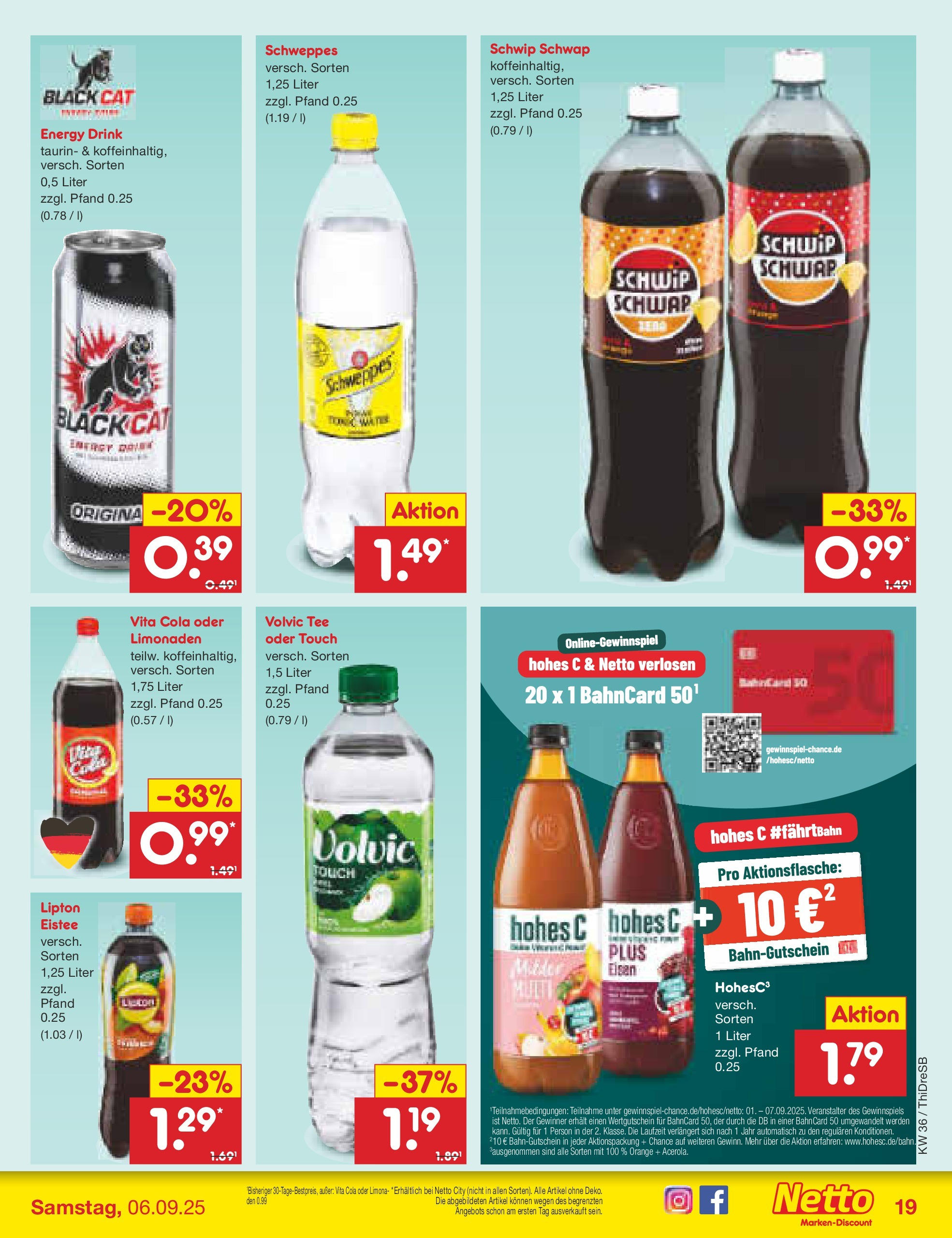 Netto Marken-Discount prospekt Dresden	 (ab 01.09.2025) » Angebote | Seite: 25 | Produkte: Cola, Schwip schwap, Vita cola, Volvic
