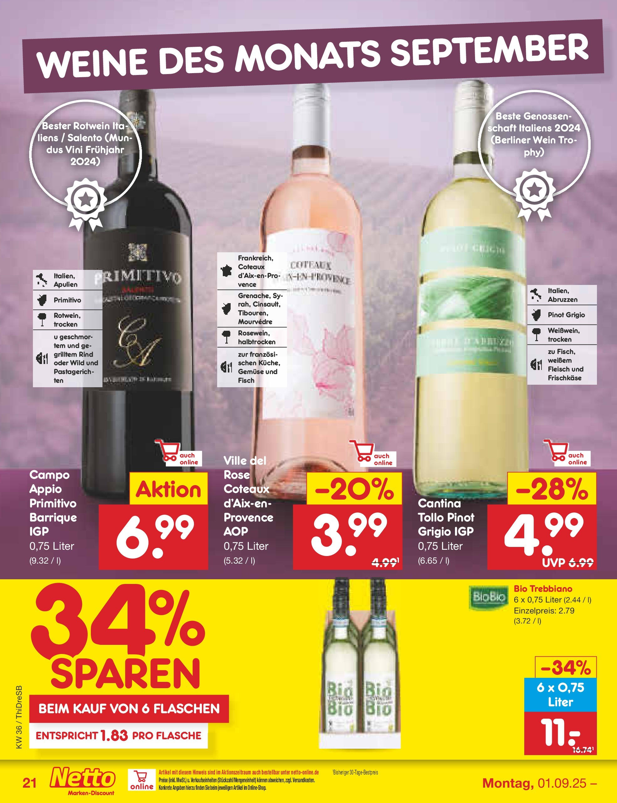 Netto Marken-Discount prospekt Dresden	 (ab 01.09.2025) » Angebote | Seite: 27 | Produkte: Berliner, Rotwein, Wein, Frischkase