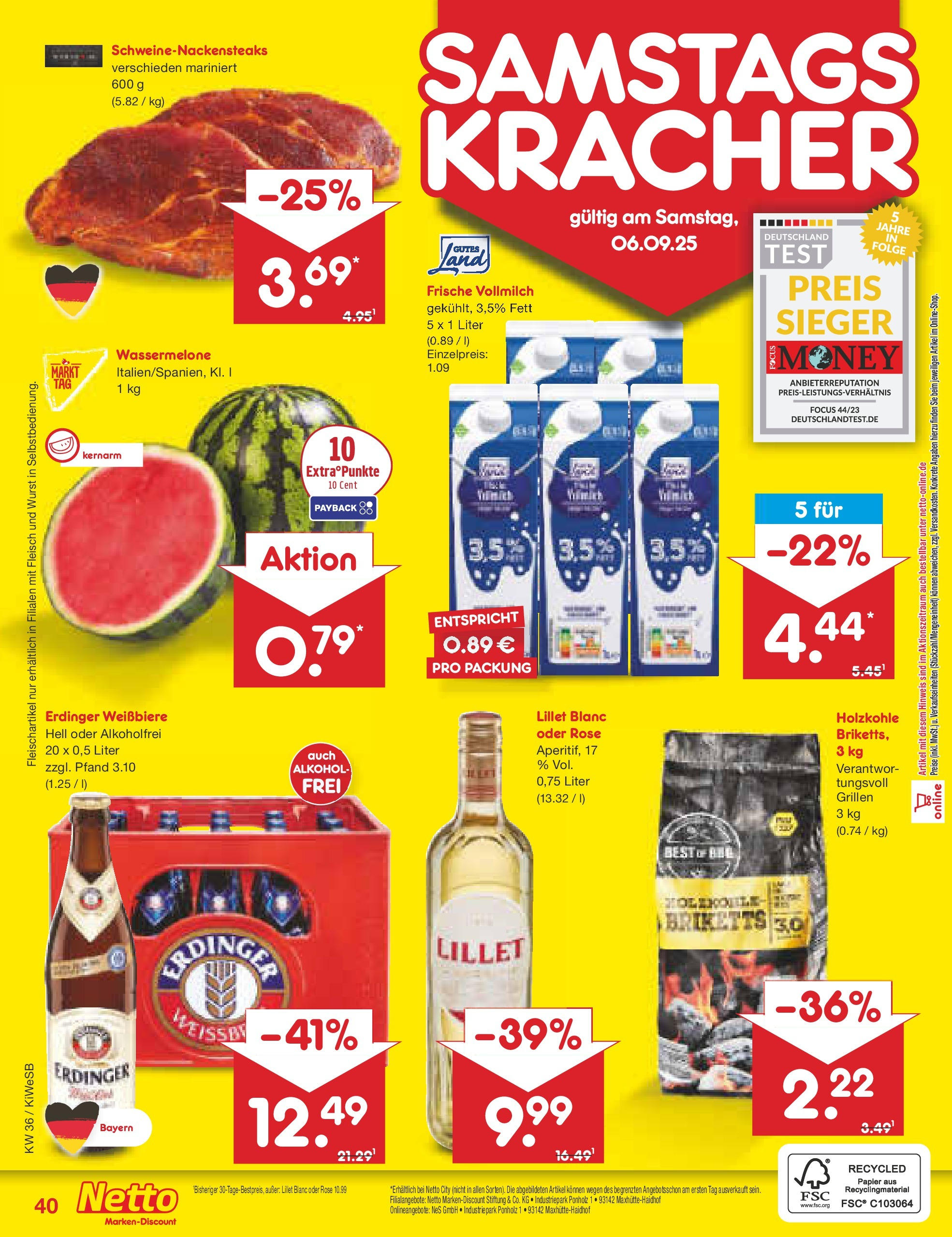 Netto Marken-Discount prospekt Bad Friedrichshall (ab 01.09.2025) » Angebote | Seite: 58 | Produkte: Erdinger, Lillet, Wurst, Wassermelone Netto Marken-Discount prospekt Bad Friedrichshall (ab 01.09.2025) » Angebote | Seite: 58 | Produkte: Erdinger, Lillet, Wurst, Wassermelone