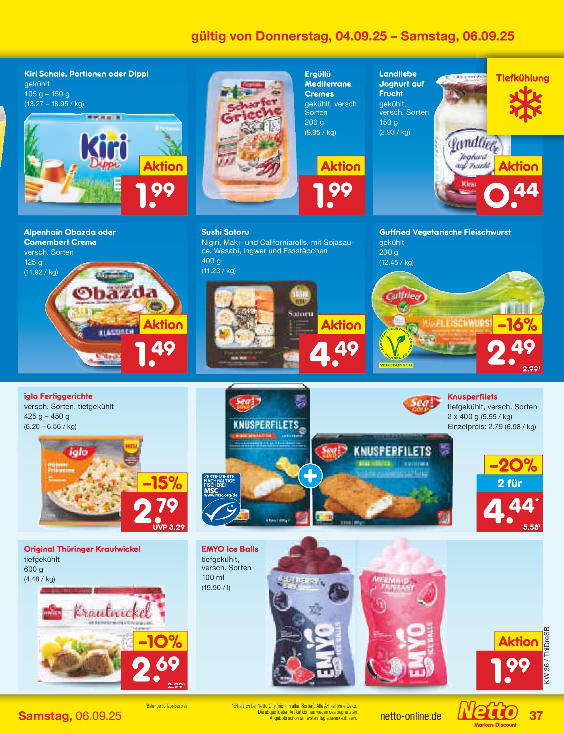 Netto Marken-Discount prospekt Dresden	 (ab 01.09.2025) » Angebote | Seite: 53 | Produkte: Joghurt, Iglo, Creme, Fertiggerichte